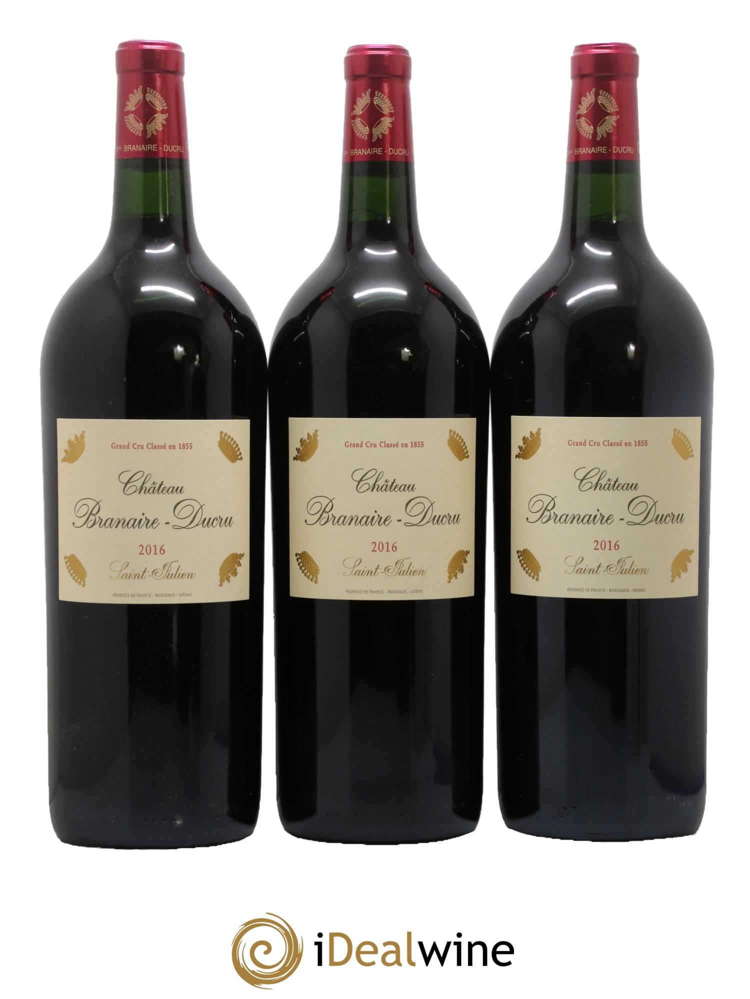 Château Branaire Ducru 4ème Grand Cru Classé 2016 - Lot of 3 magnums - 0