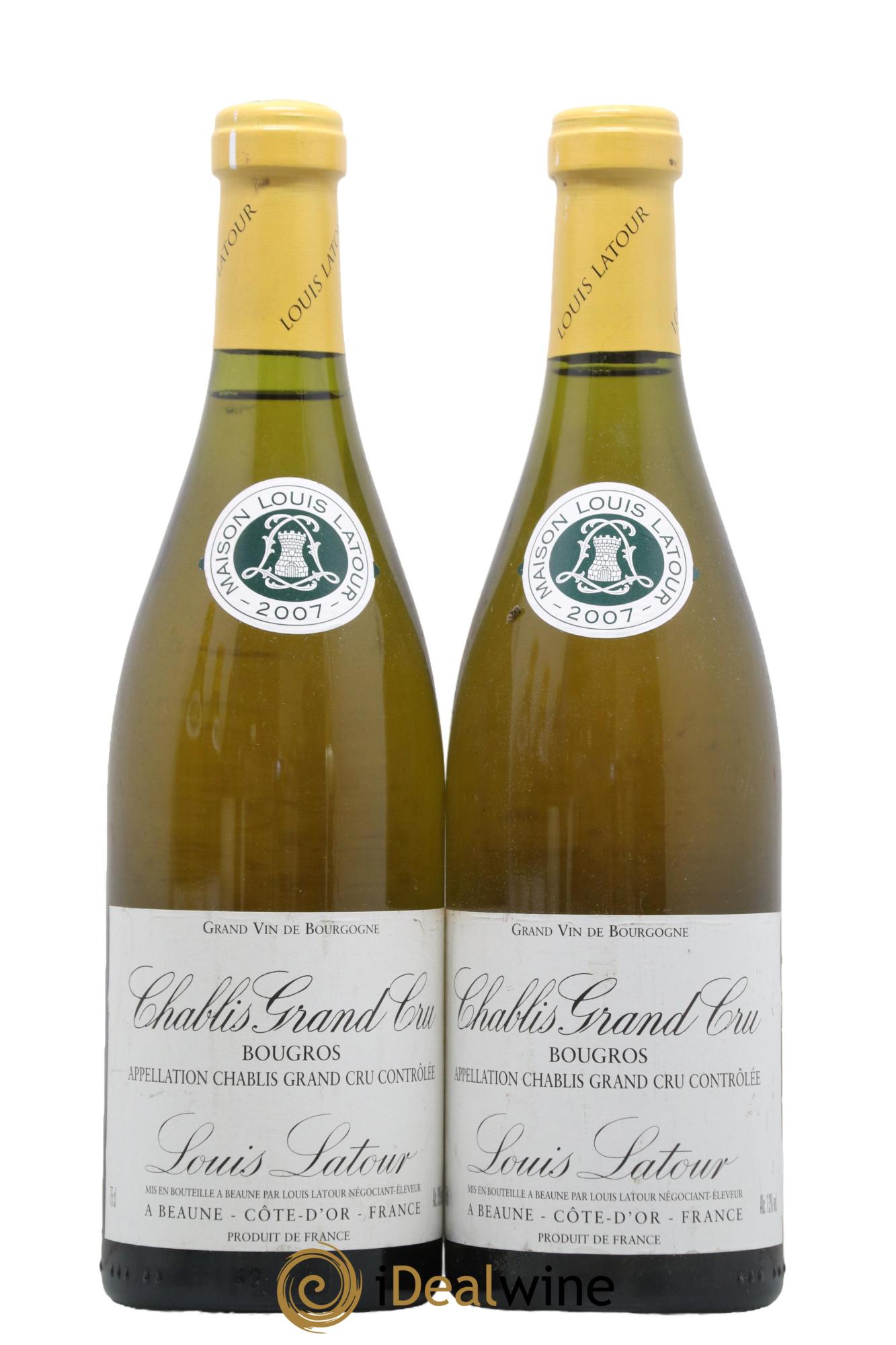 Chablis Grand Cru Bougros Louis Latour 2007 - Lot of 2 bottles - 0