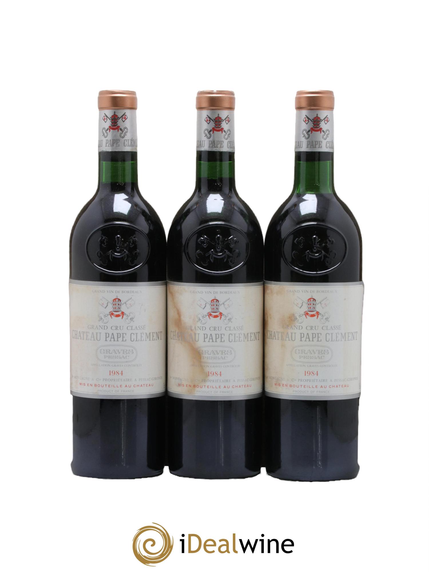 Château Pape Clément Cru Classé de Graves 1984 - Lot de 3 bouteilles - 1