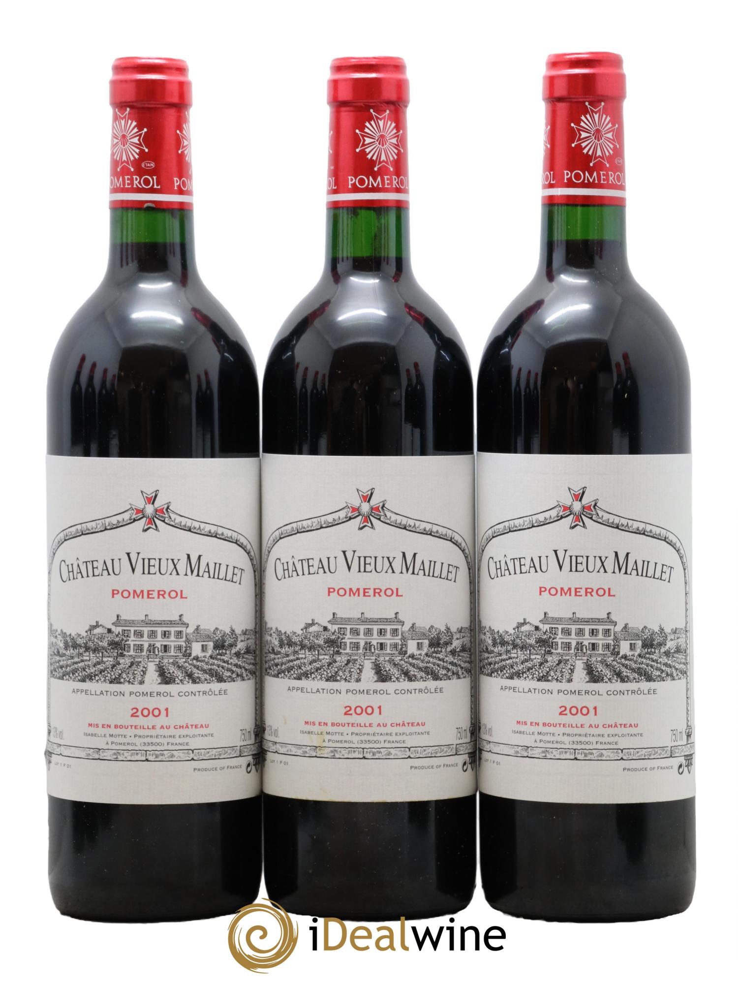 Château Vieux Maillet 2001 - Lot of 12 bottles - 1