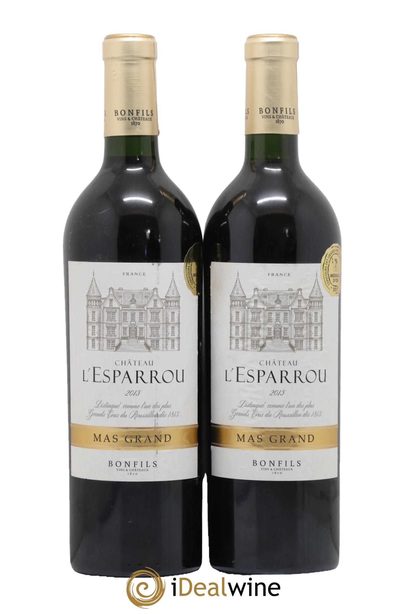 Côtes du Roussillon Mas Grand Chateau L Esparrou 2015 - Lot of 2 bottles - 0