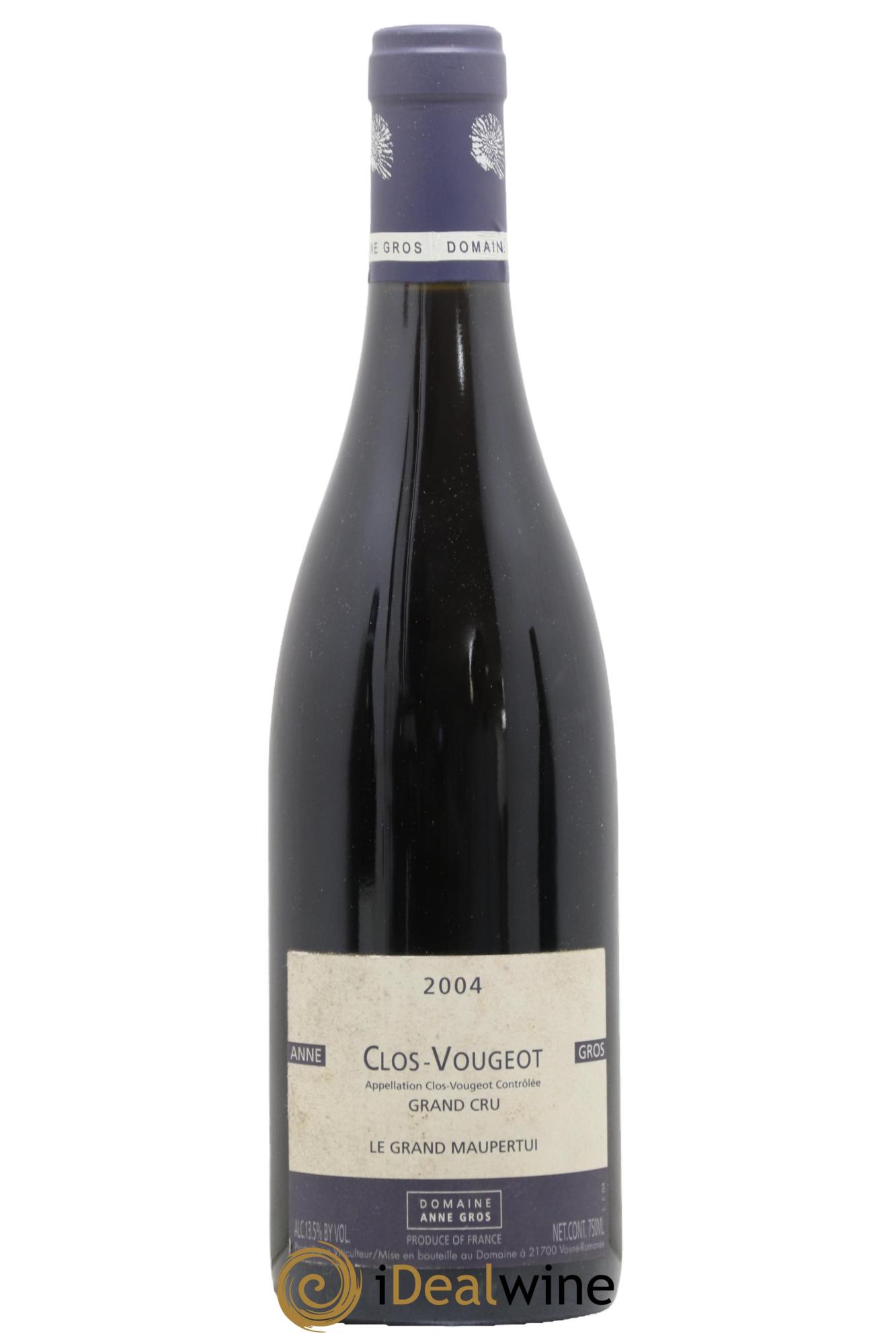 Clos de Vougeot Grand Cru Le Grand Maupertui Anne Gros 2004 - Lot de 1 bouteille - 0