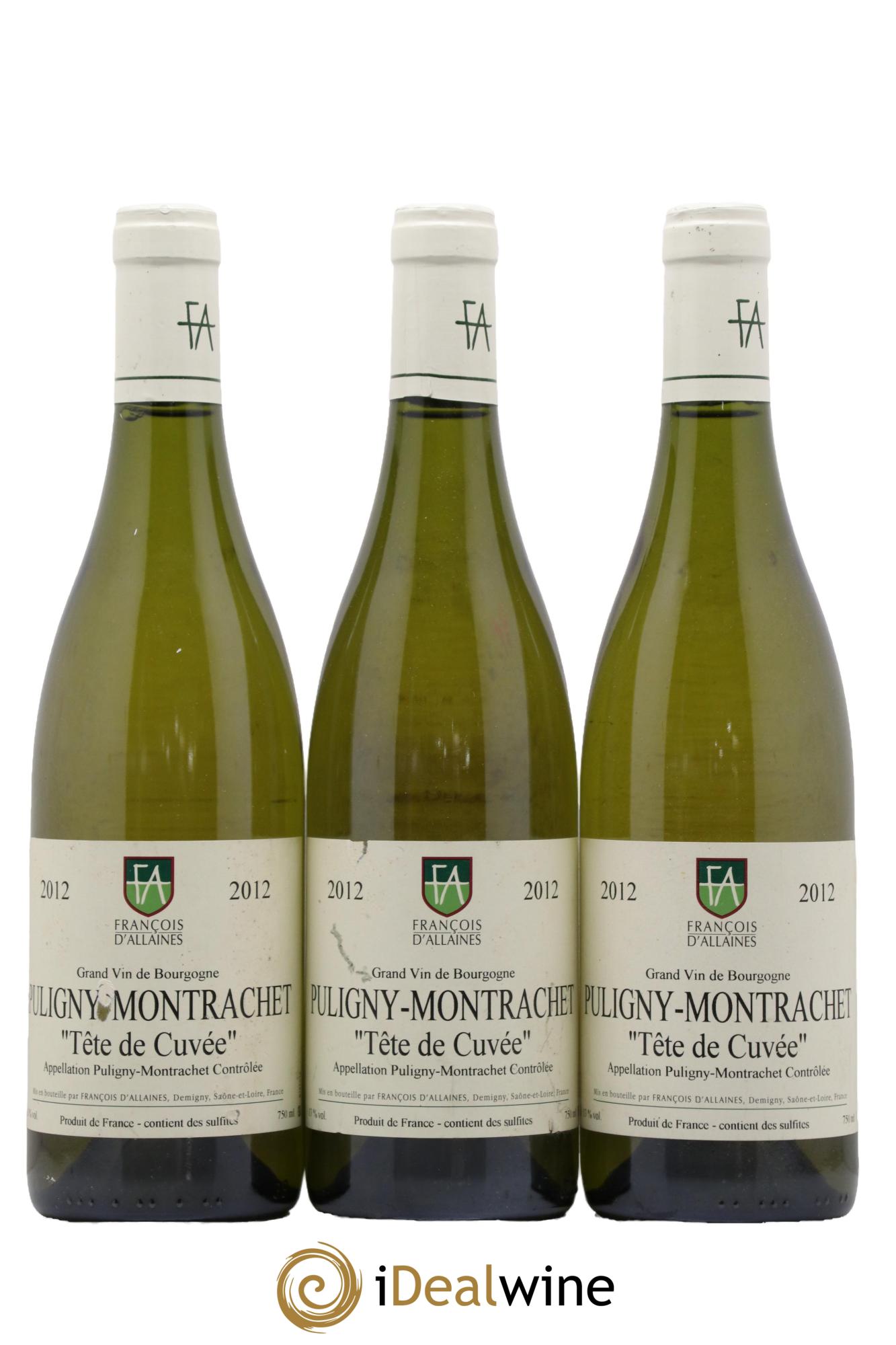 Puligny-Montrachet Tête de Cuvée Maison François d'Allaines 2012 - Lot de 3 bouteilles - 0