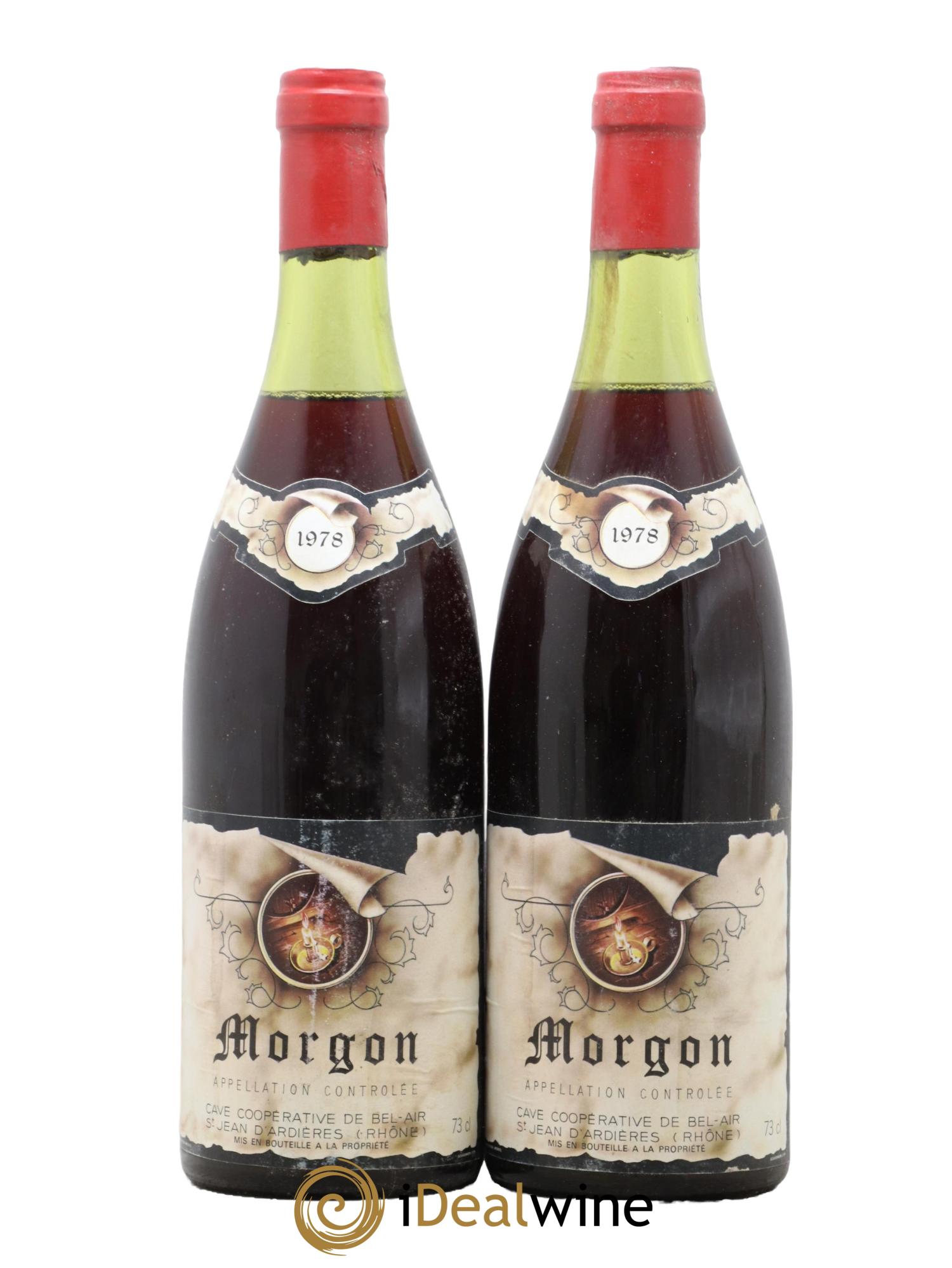 Morgon Cave Coopérative Bel-Air 1978 - Lot de 2 bouteilles - 0