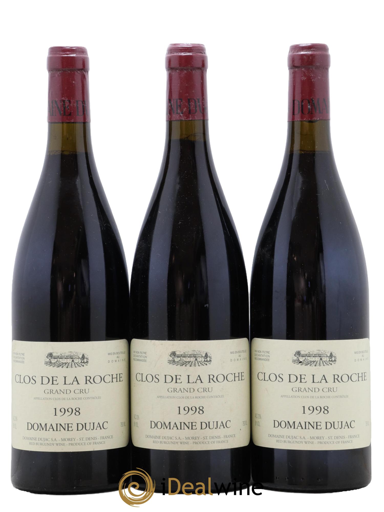 Clos de la Roche Grand Cru Dujac (Domaine) 1998 - Lot de 3 bouteilles - 0