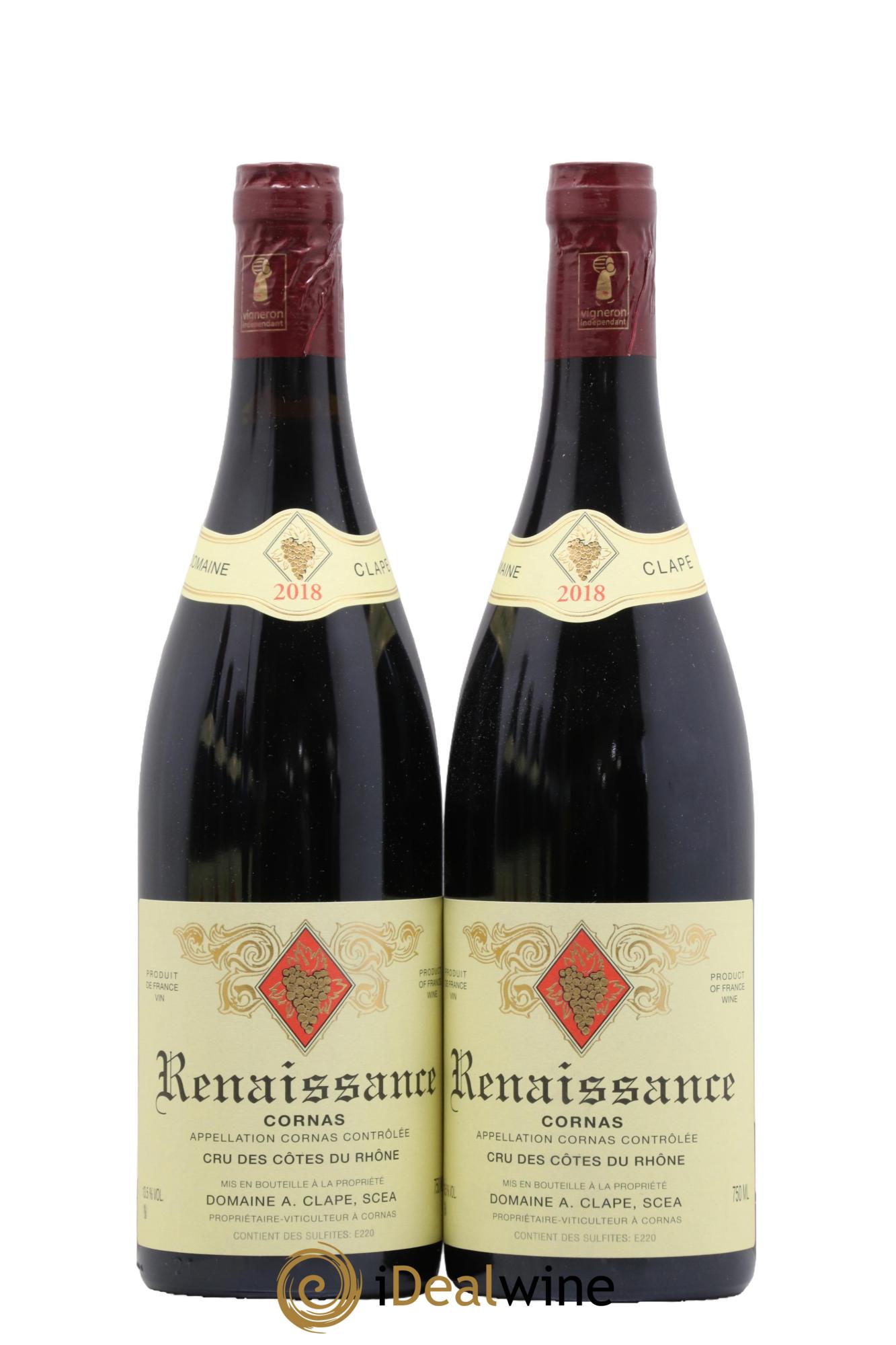 Cornas Renaissance Auguste Clape 2018 - Lot of 2 bottles - 0