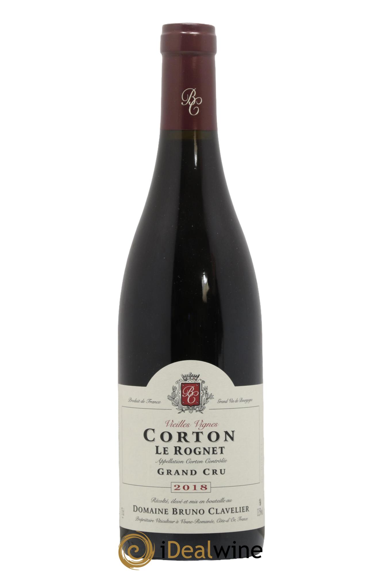 Corton Grand Cru Le Rognet Vieilles Vignes Bruno Clavelier 2018 - Lot de 1 bouteille - 0