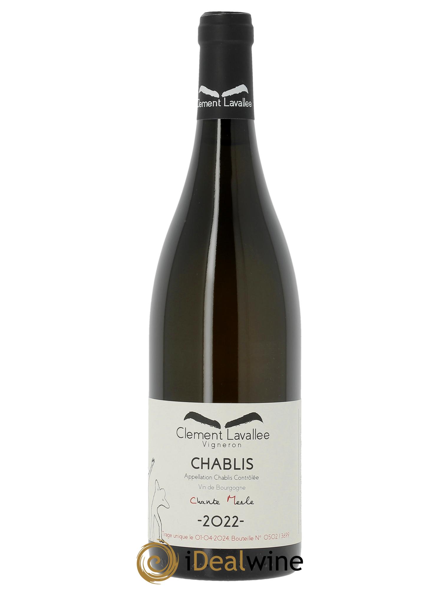 Chablis Chante-Merle Clément Lavallée  2022 - Lot of 1 bottle - 0