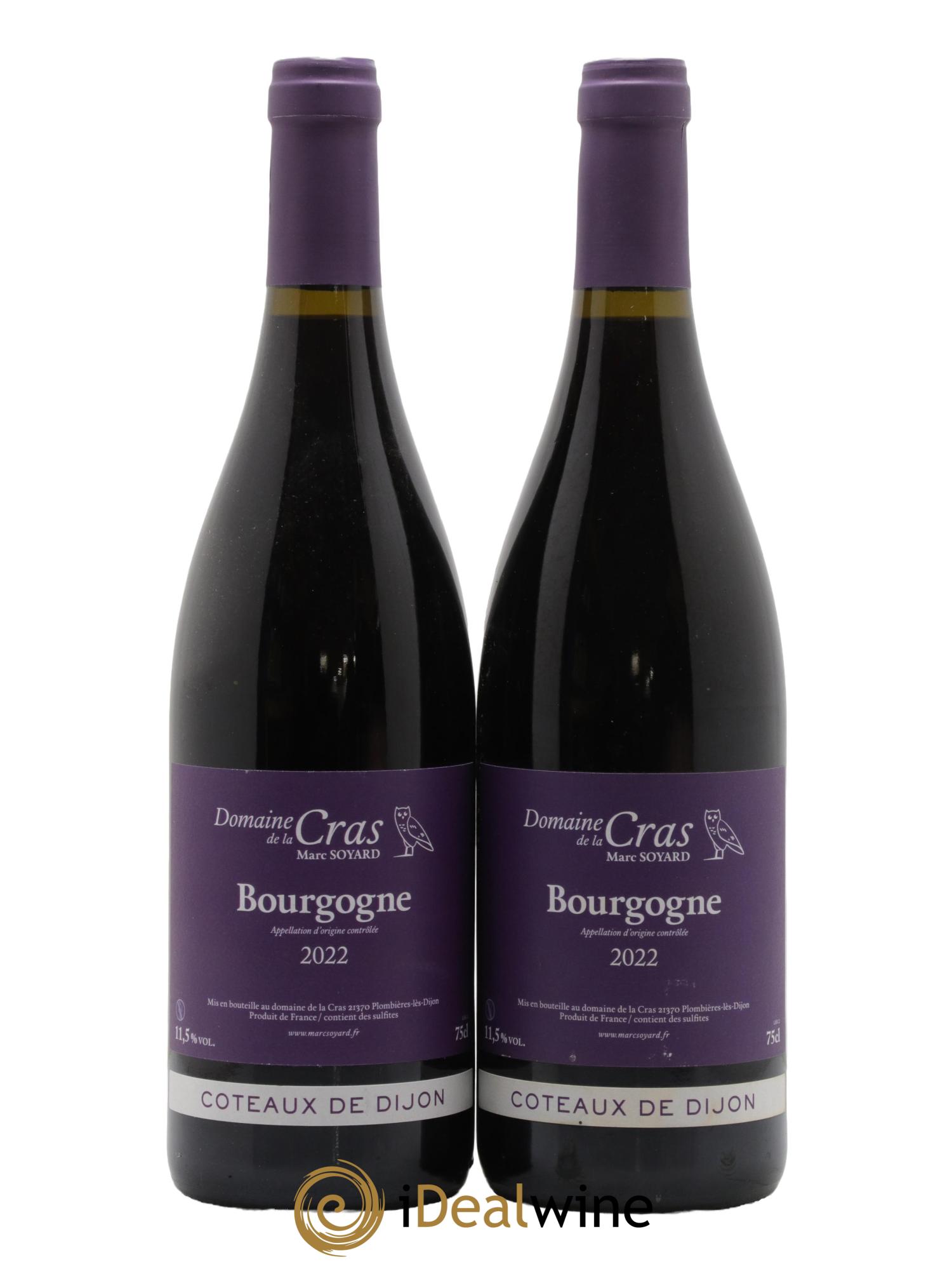 Côteaux de Dijon Domaine de la Cras - Marc Soyard 2022 - Lot de 2 bouteilles - 0