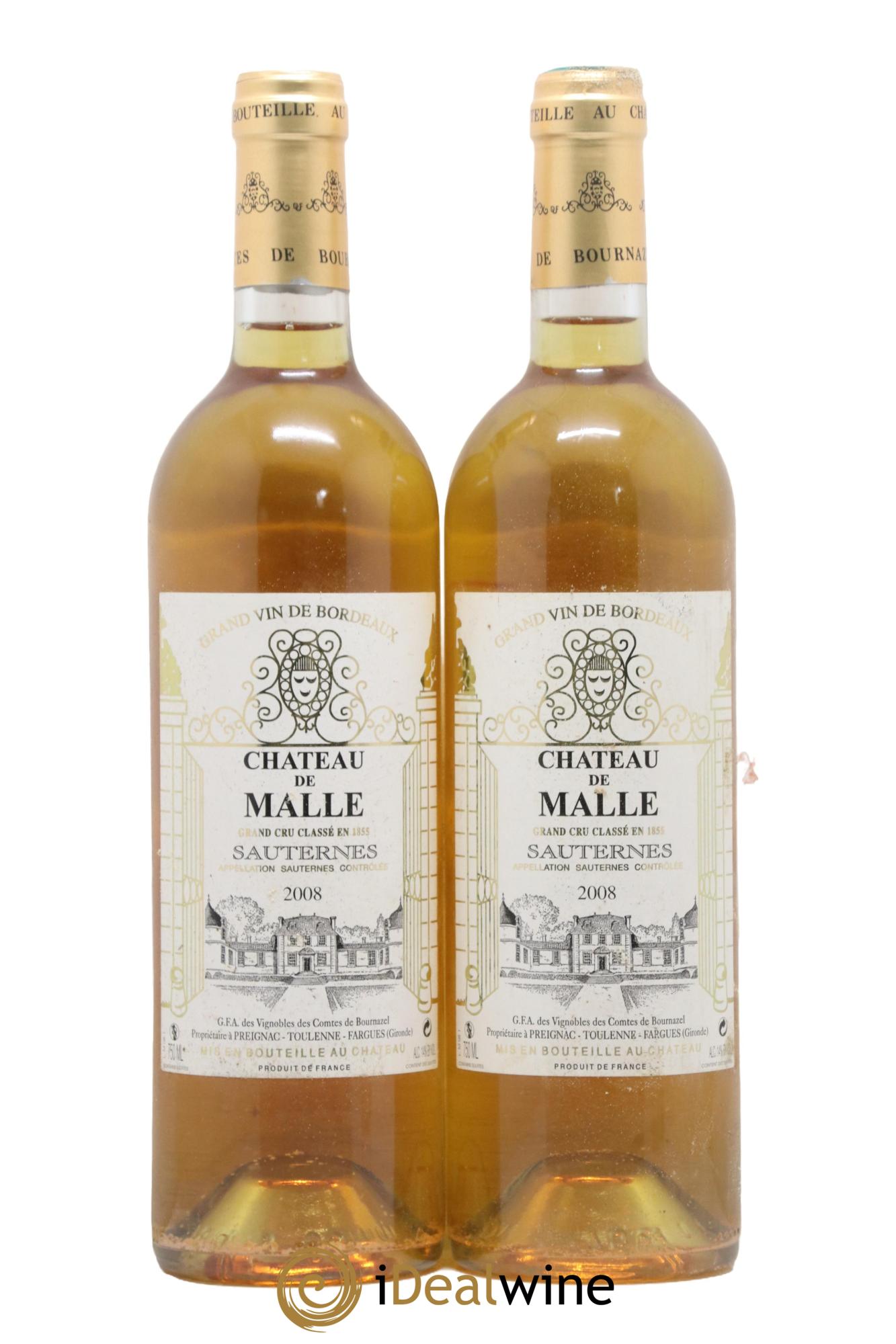 Château de Malle 2ème Grand Cru Classé 2008 - Lotto di 2 bottiglie - 0