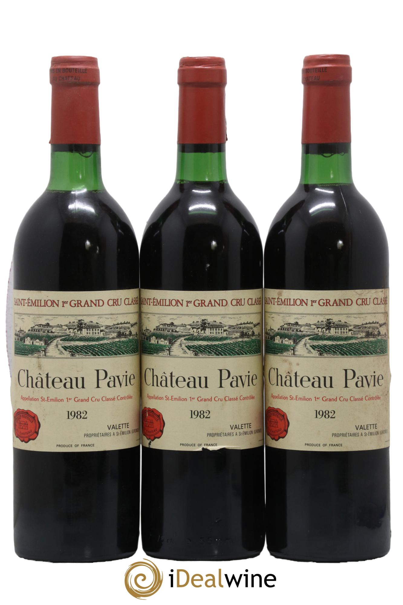 Château Pavie 1er Grand Cru Classé A  1982 - Lotto di 3 bottiglie - 0