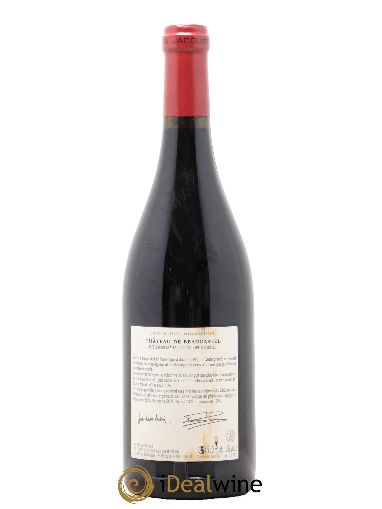 Châteauneuf-du-Pape Château de Château de Beaucastel Hommage à Jacques Perrin Famille Perrin 2010 - Lot de 1 bouteille - 1