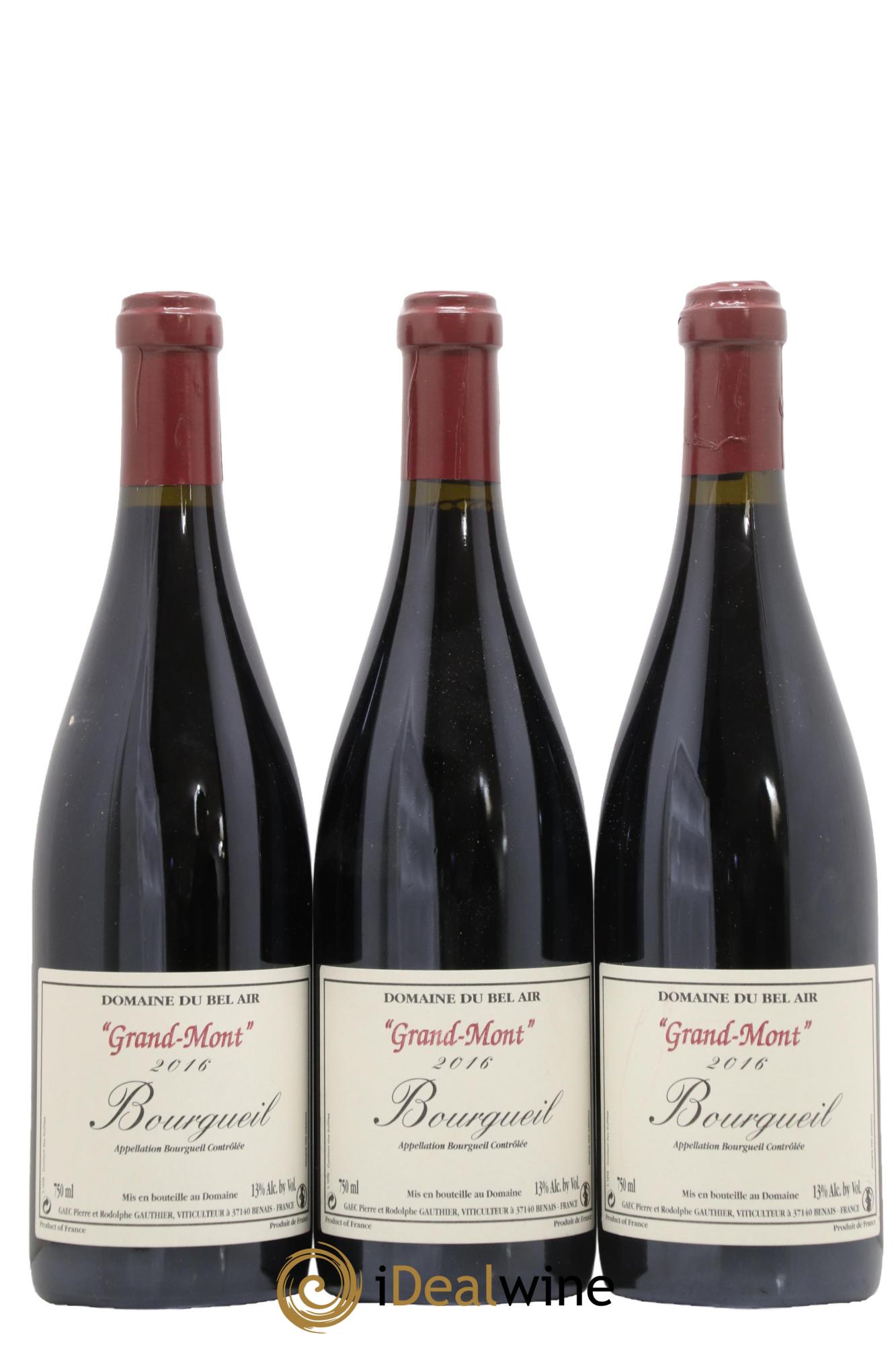 Bourgueil Grand Mont Domaine du Bel Air 2016 - Lotto di 3 bottiglie - 0