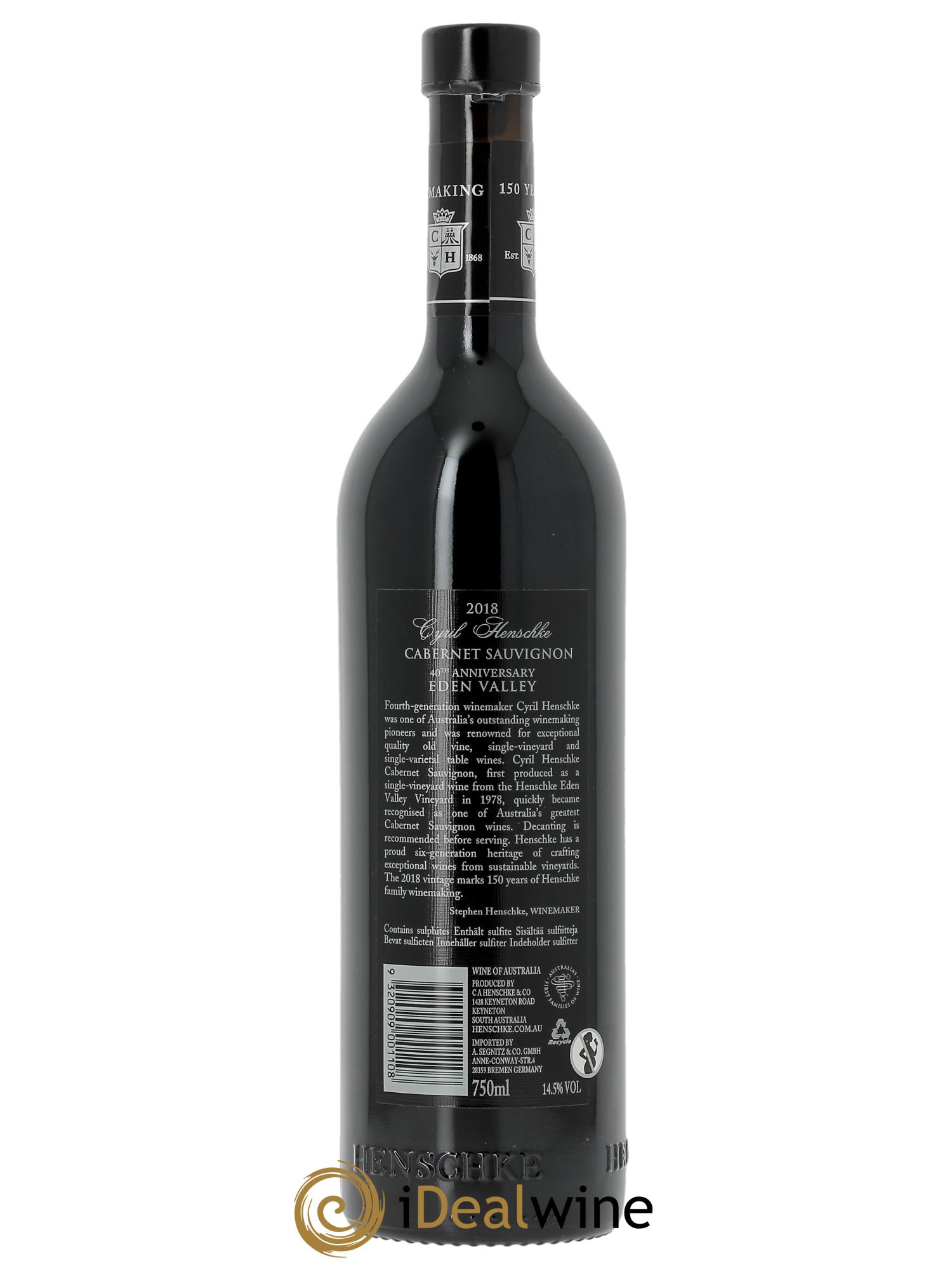 Eden Valley Cyril Henschke Cabernet Sauvignon Henschke  2018 - Posten von 1 Flasche - 2