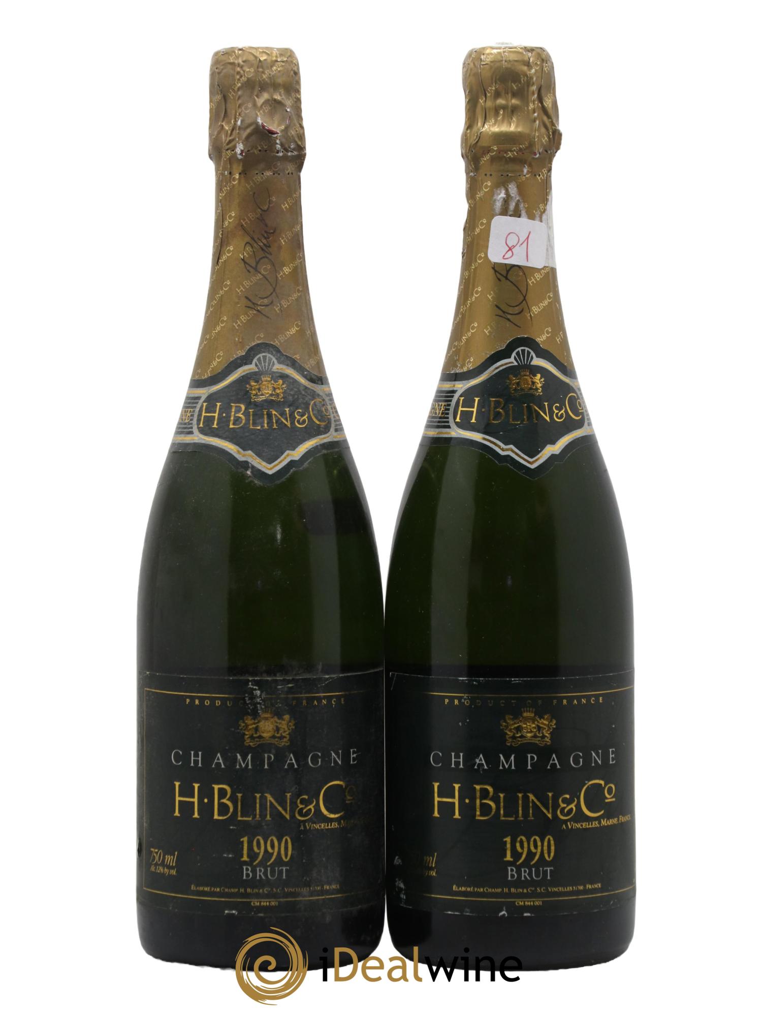 Champagne Maison H Blin 1990 - Lot of 2 bottles - 0