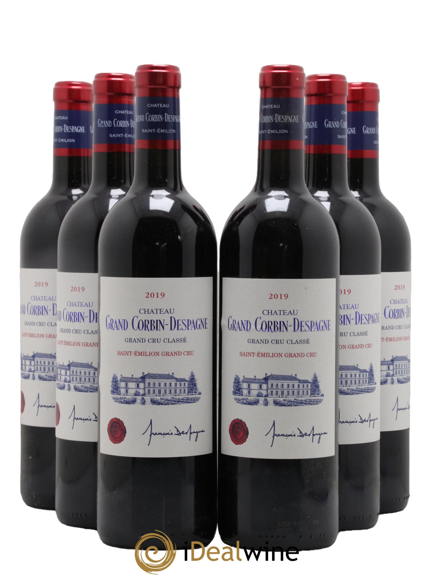 Château Grand Corbin Despagne Grand Cru Classé 2019 - Lotto di 6 bottiglie - 0