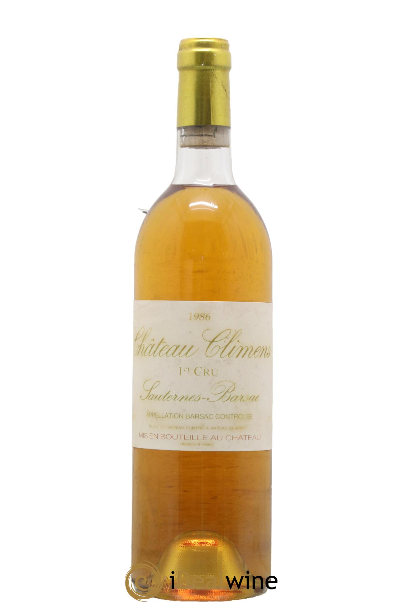 Château Climens 1er Grand Cru Classé 1986 - Lot de 1 bouteille - 0