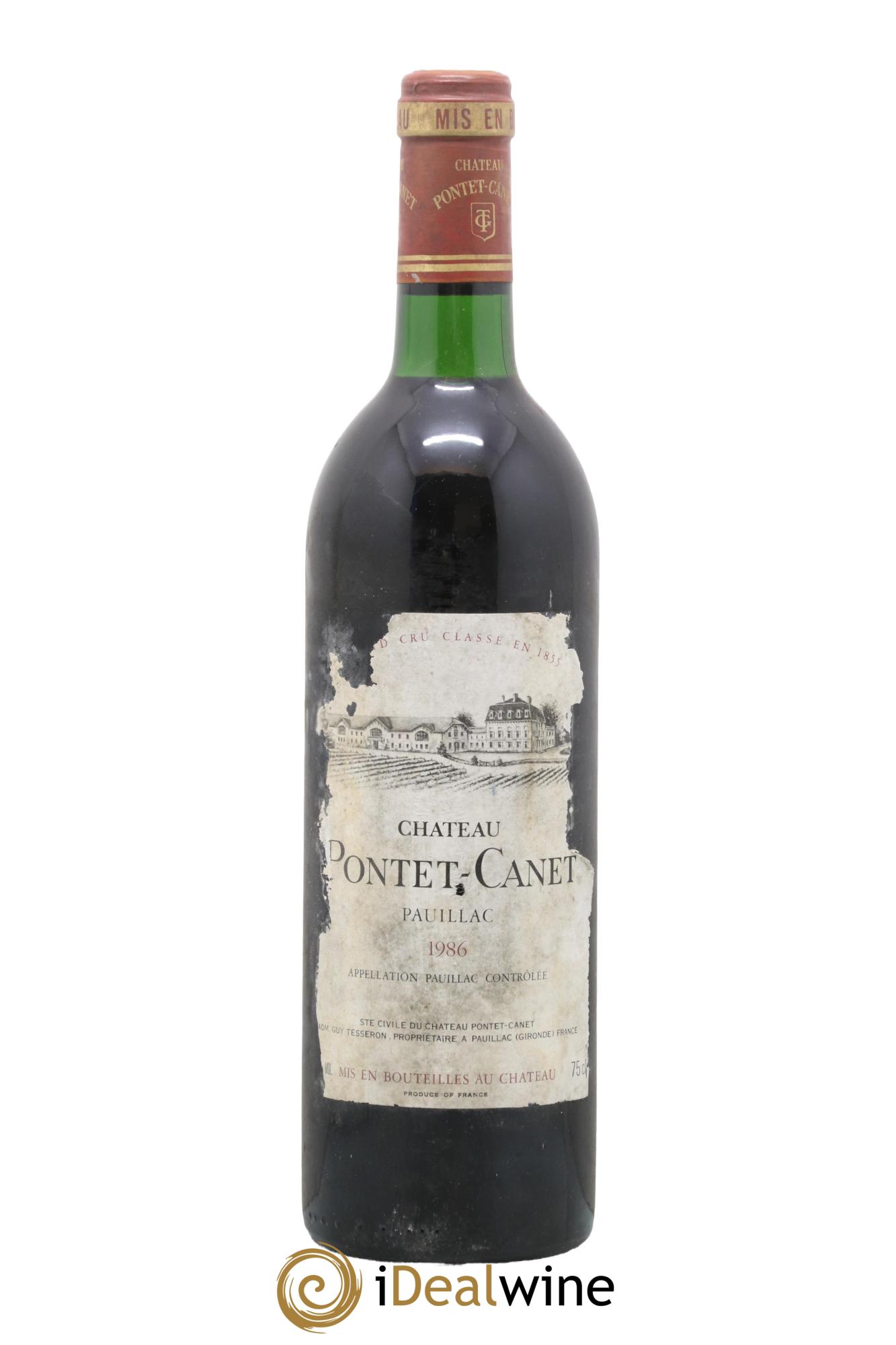 Château Pontet Canet 5ème Grand Cru Classé 1986 - Posten von 1 Flasche - 0