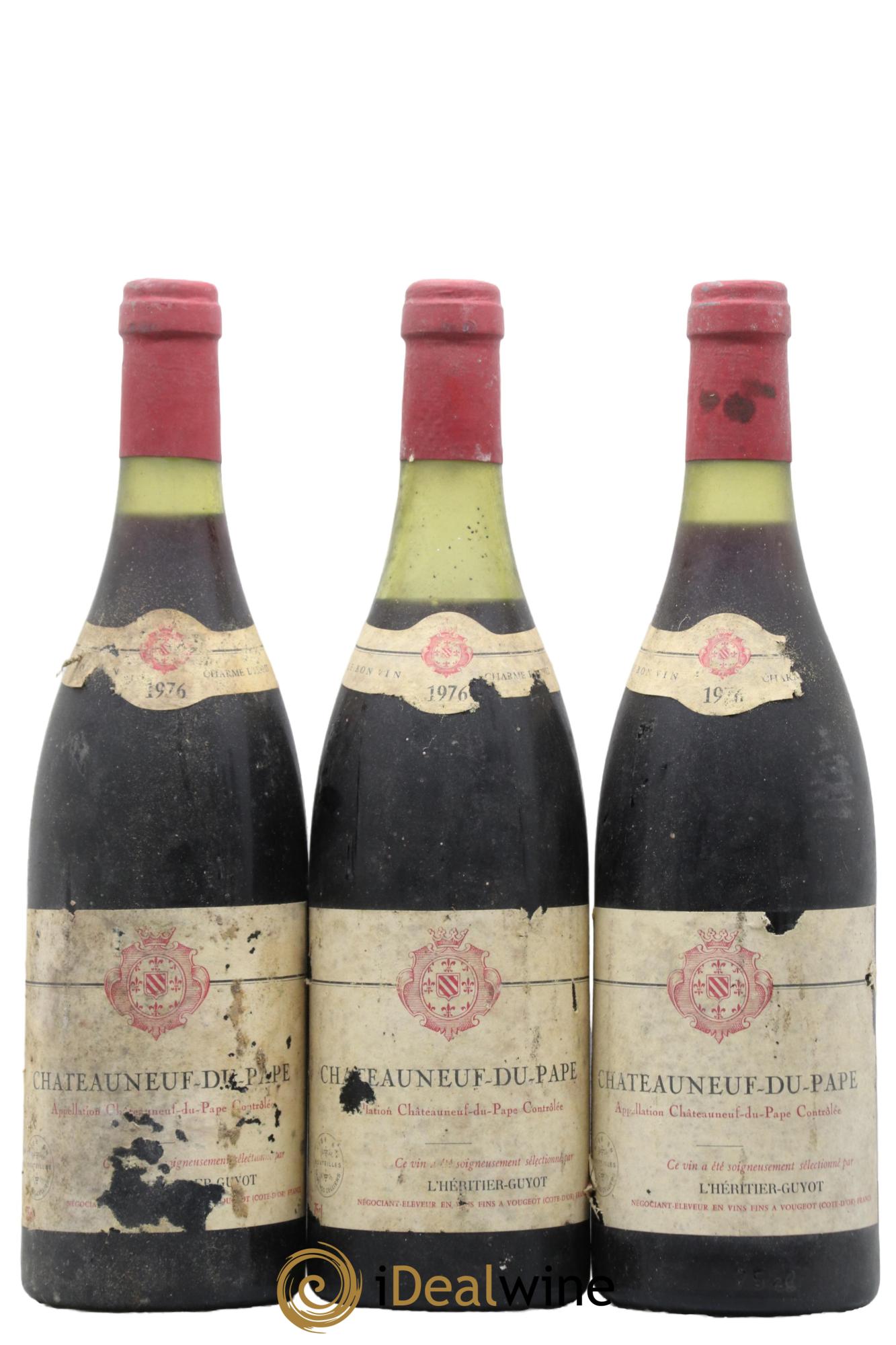 Châteauneuf-du-Pape L'héritier Guyot 1976 - Posten von 3 Flaschen - 0