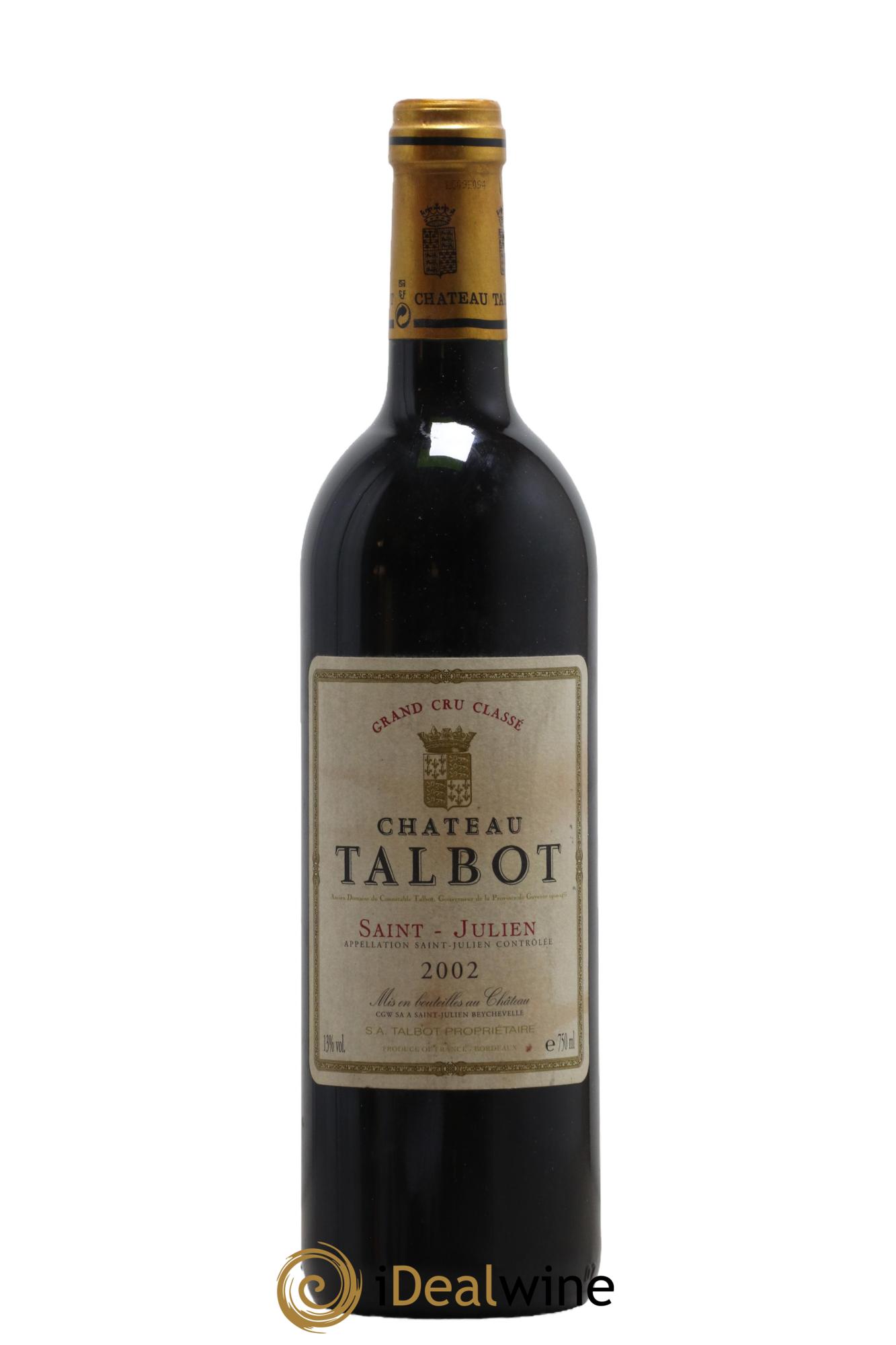 Château Talbot 4ème Grand Cru Classé 2002 - Posten von 1 Flasche - 0