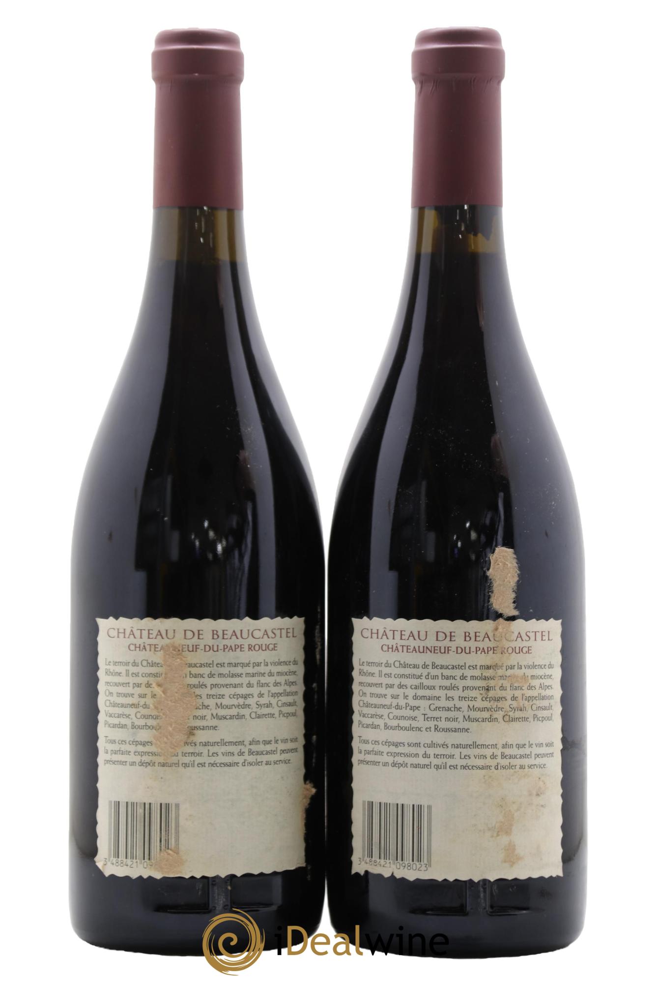 Châteauneuf-du-Pape Château de Beaucastel Famille Perrin 1998 - Lot de 2 bouteilles - 1