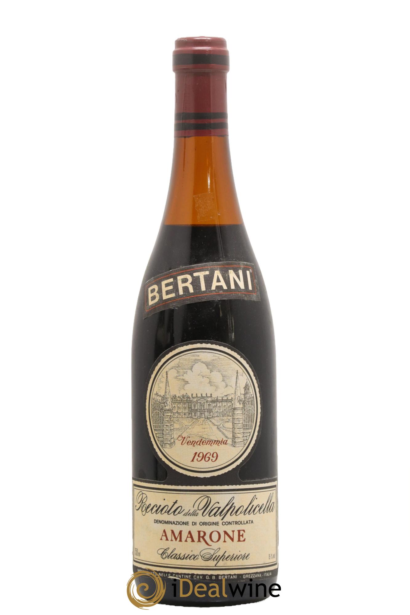 Amarone della Valpolicella DOC Classico Superiore Recioto Bertani 1969 - Lotto di 1 bottiglia - 0