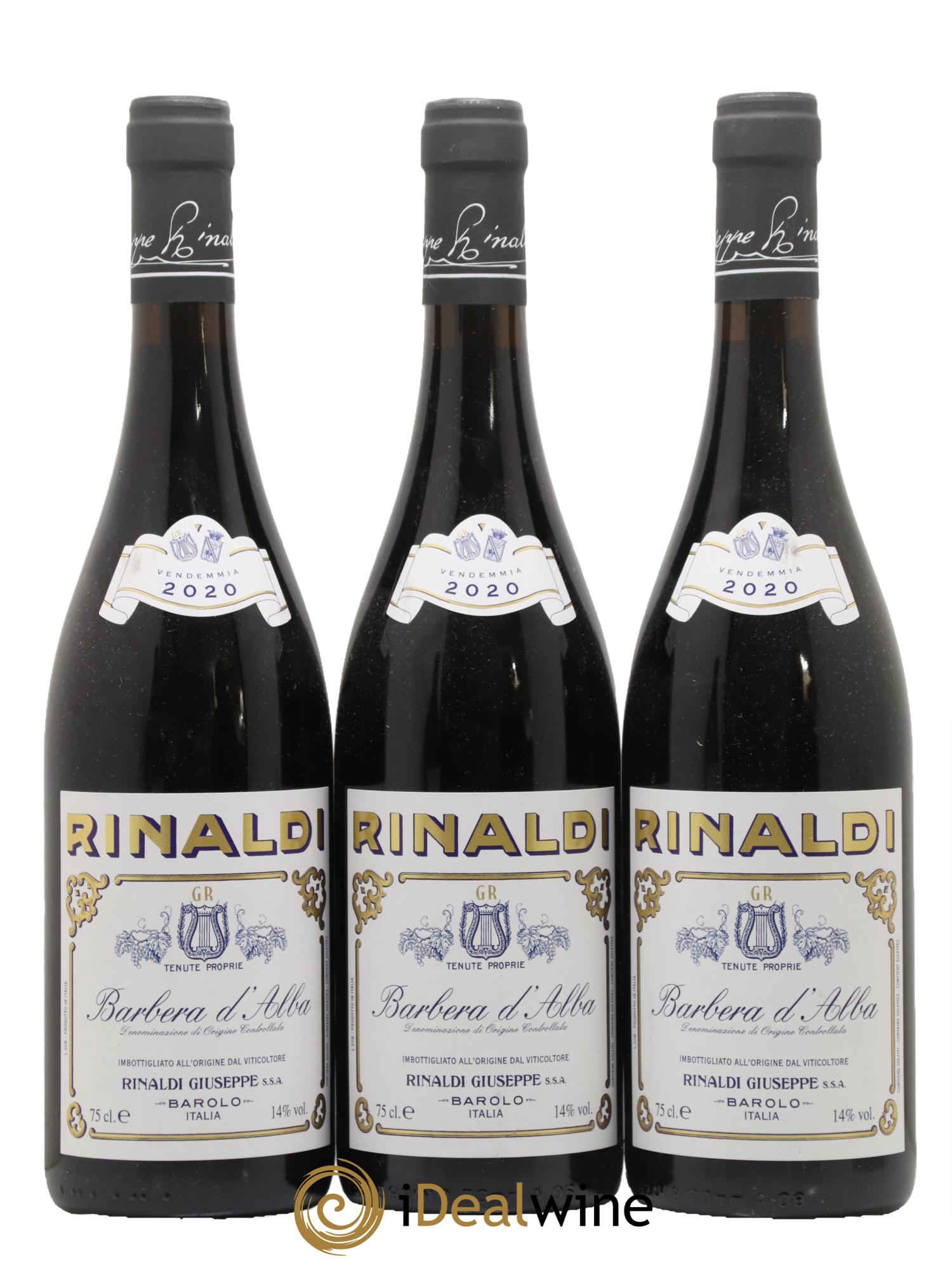 Barbera d'Alba DOC Rinaldi 2020 - Lot de 3 bouteilles - 0