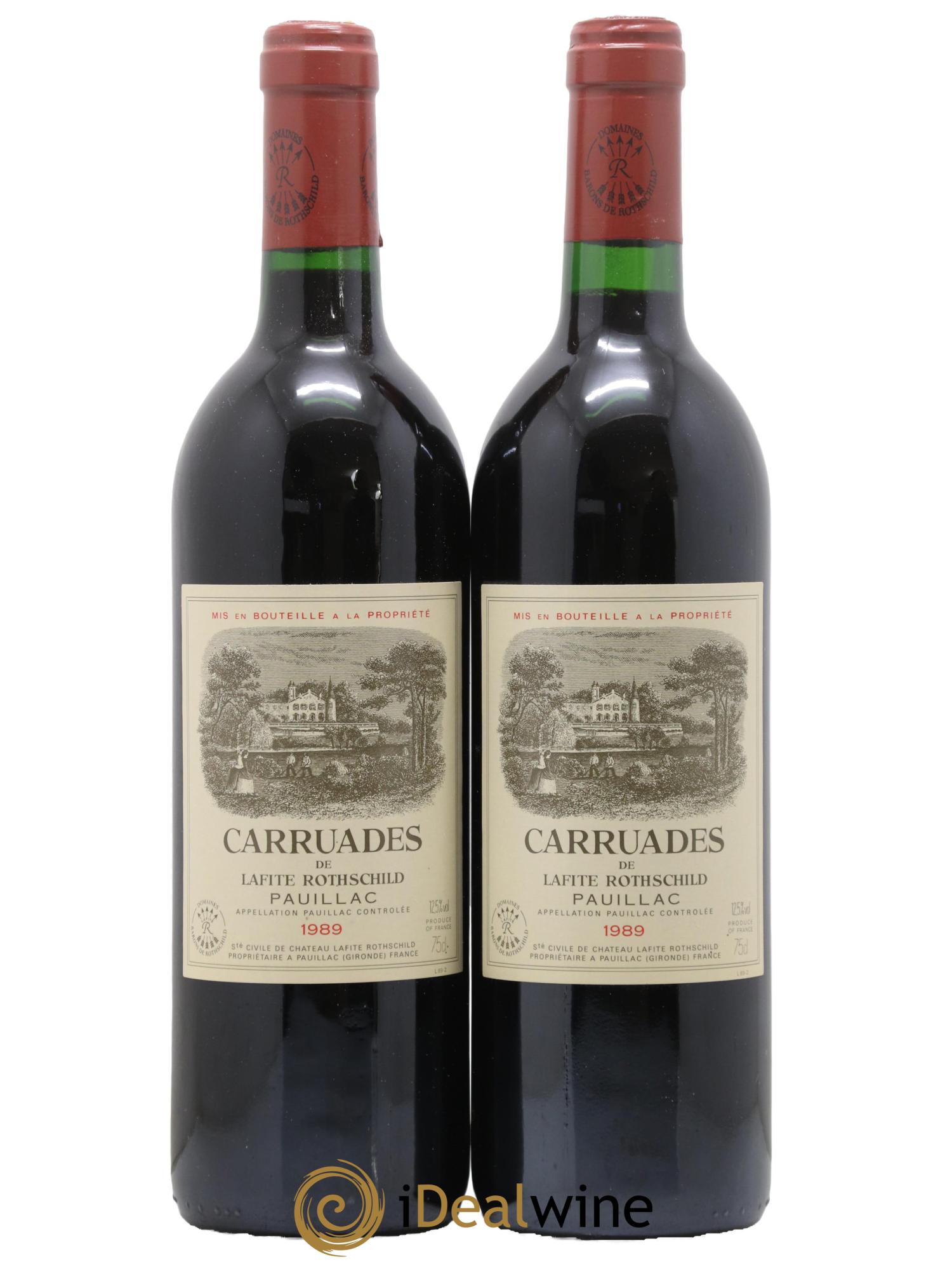 Carruades de Lafite Rothschild Second Vin 1989 - Lot de 2 bouteilles - 0