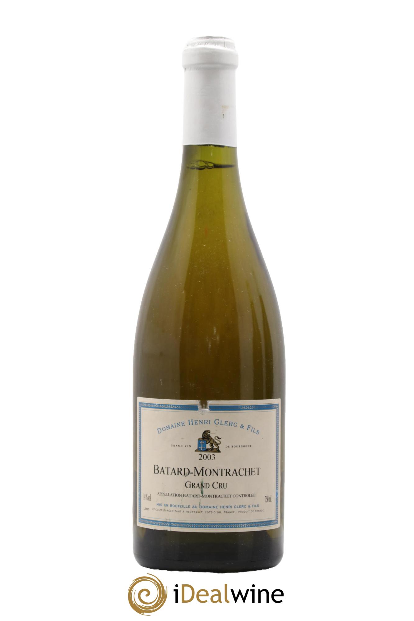 Bâtard-Montrachet Grand Cru Henri Clerc 2003 - Posten von 1 Flasche - 0