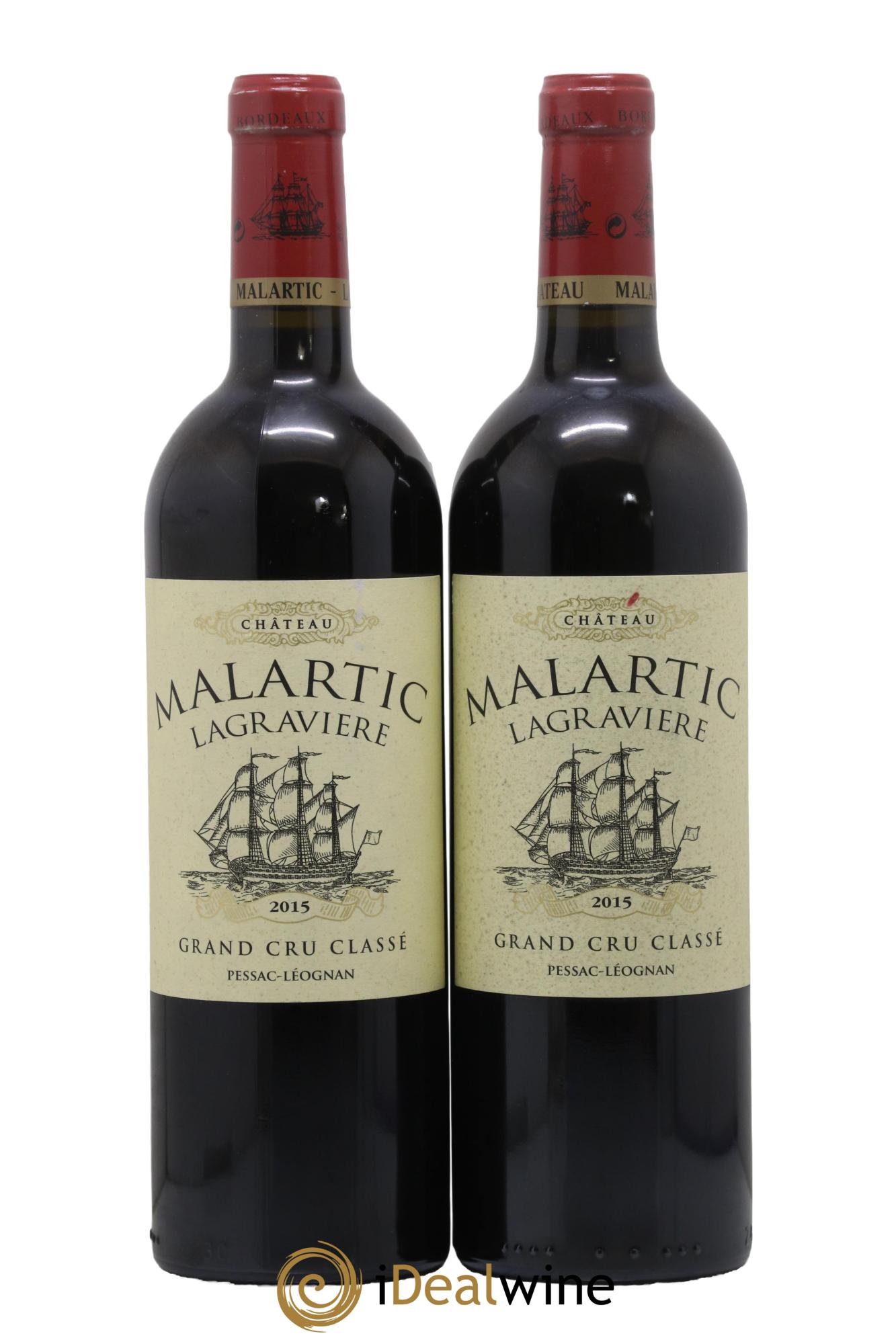 Château Malartic-Lagravière Cru Classé de Graves  2015 - Lotto di 2 bottiglie - 0