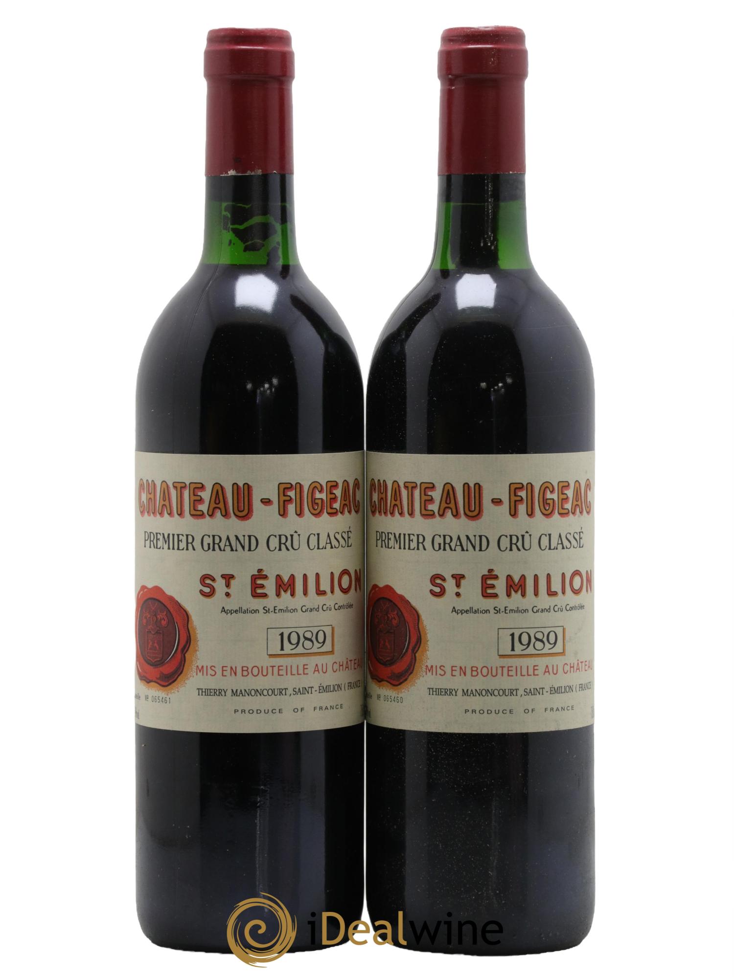 Château Figeac 1er Grand Cru Classé A 1989 - Lot de 2 bouteilles - 0