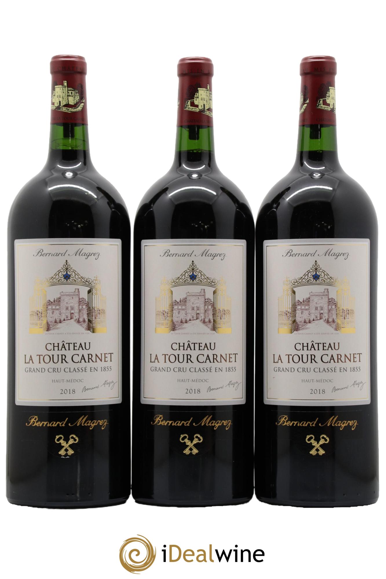 Château la Tour Carnet 4ème Grand Cru Classé 2018 - Lot of 3 magnums - 0