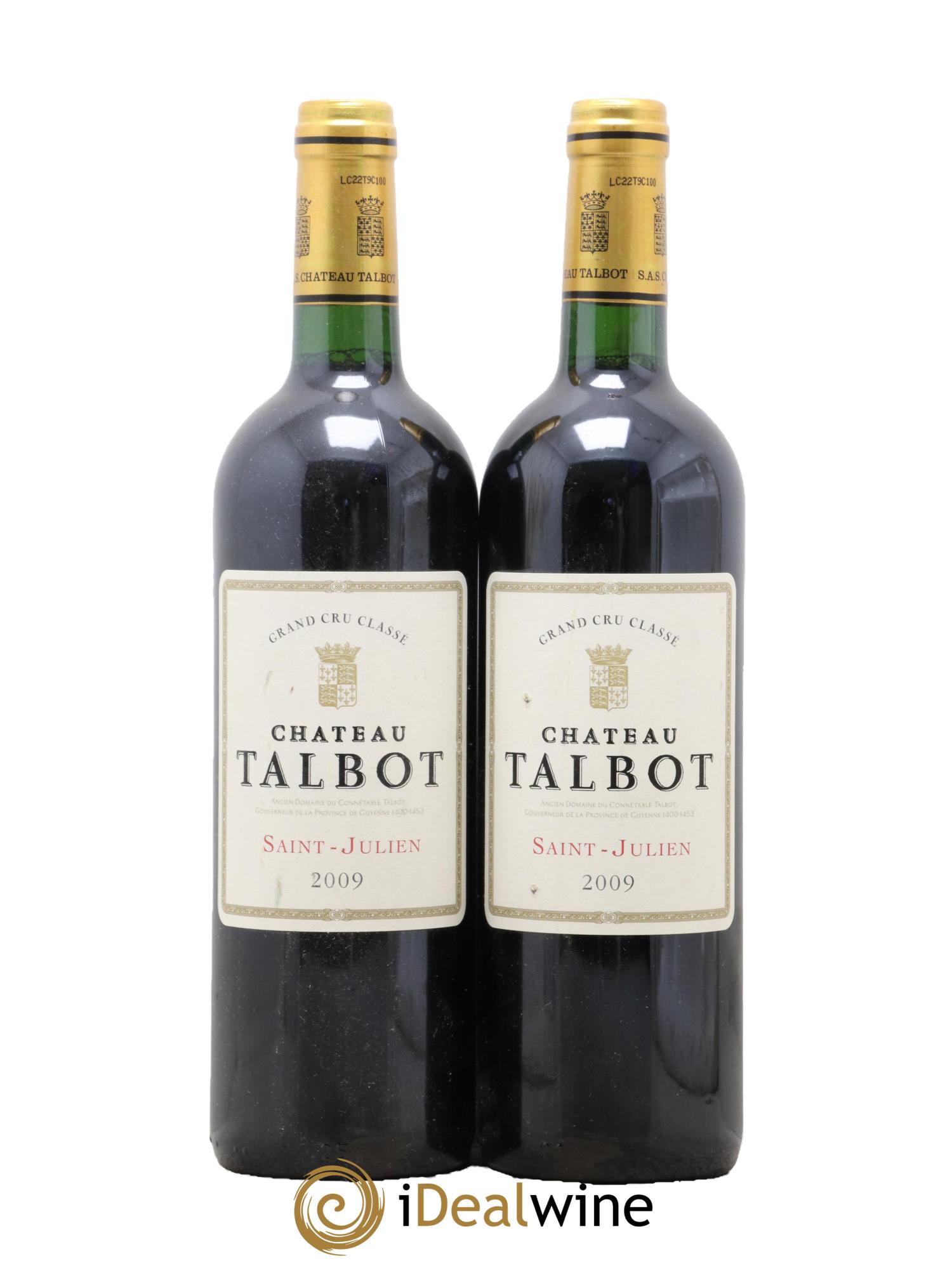 Château Talbot 4ème Grand Cru Classé 2009 - Posten von 2 Flaschen - 0