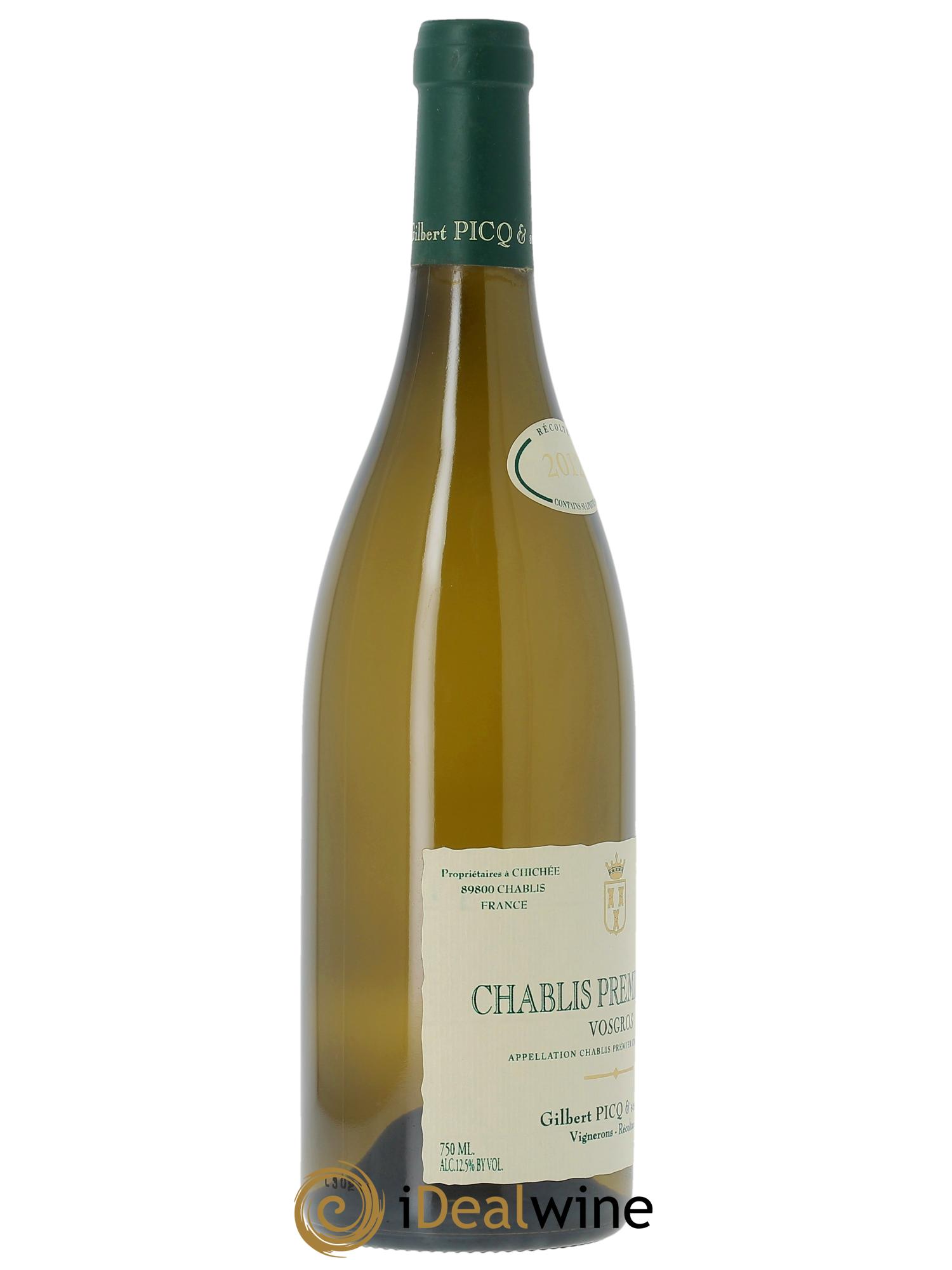 Chablis 1er Cru Vosgros Gilbert Picq et Fils  2012 - Posten von 1 Flasche - 1