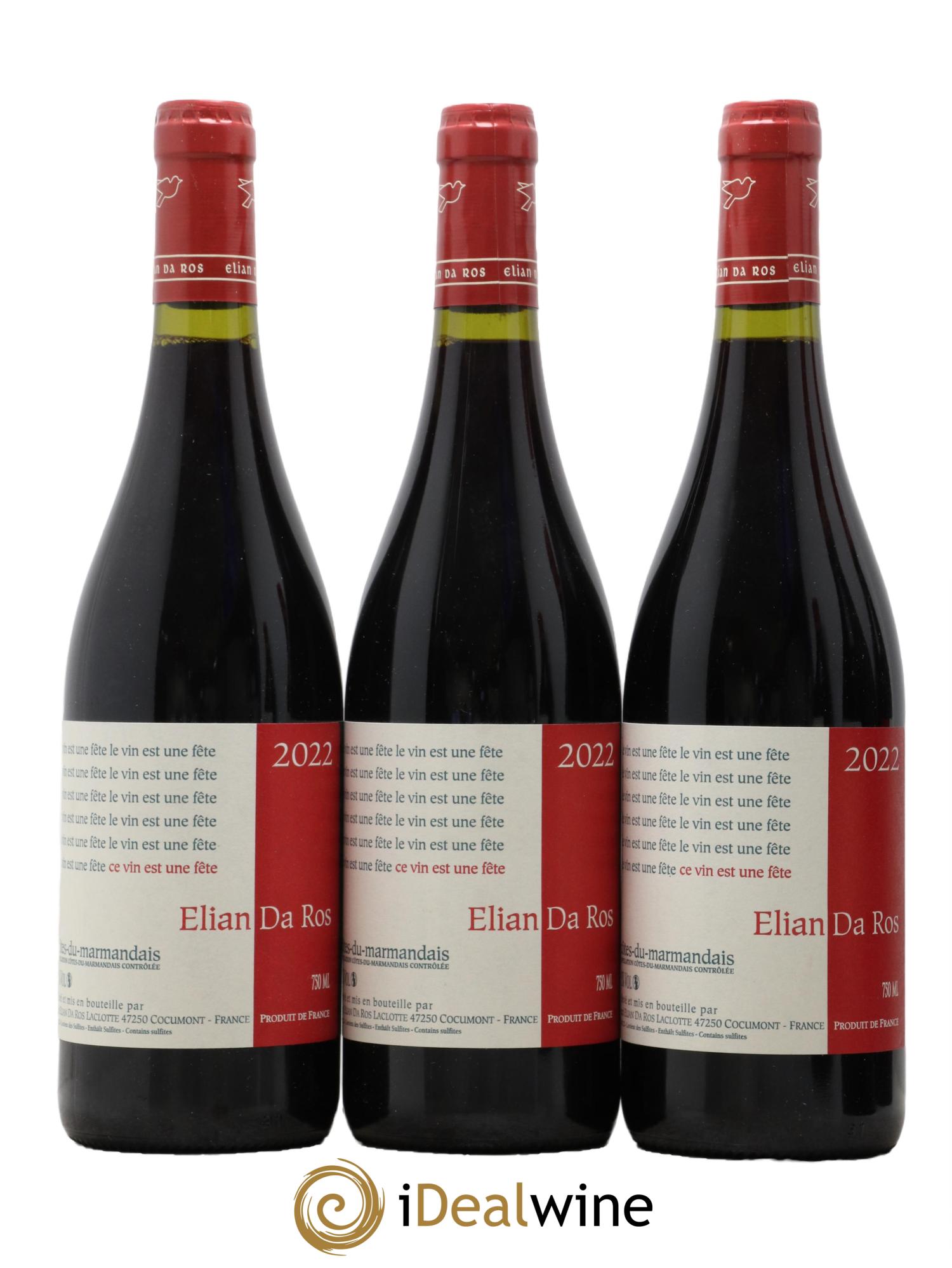 Côtes du Marmandais Le vin est une fête Elian Da Ros (Domaine) 2022 - Posten von 3 Flaschen - 0