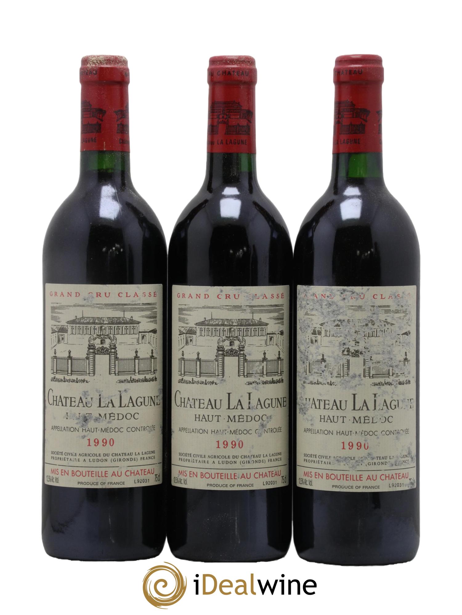 Château la Lagune 3ème Grand Cru Classé 1990 - Lotto di 3 bottiglie - 0