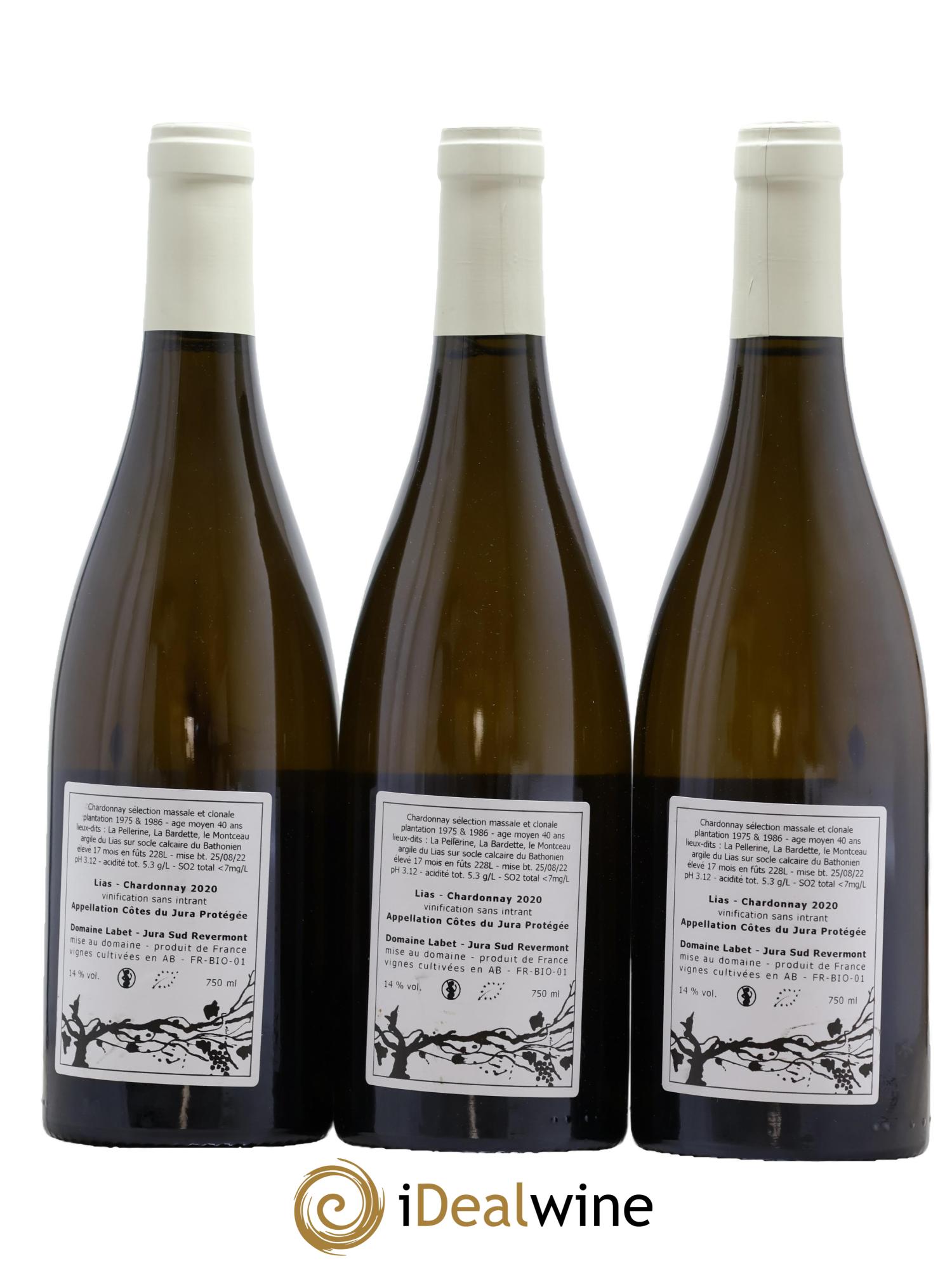 Côtes du Jura Chardonnay Lias Romain - Julien  - Charline Labet 2020 - Lot of 3 bottles - 1