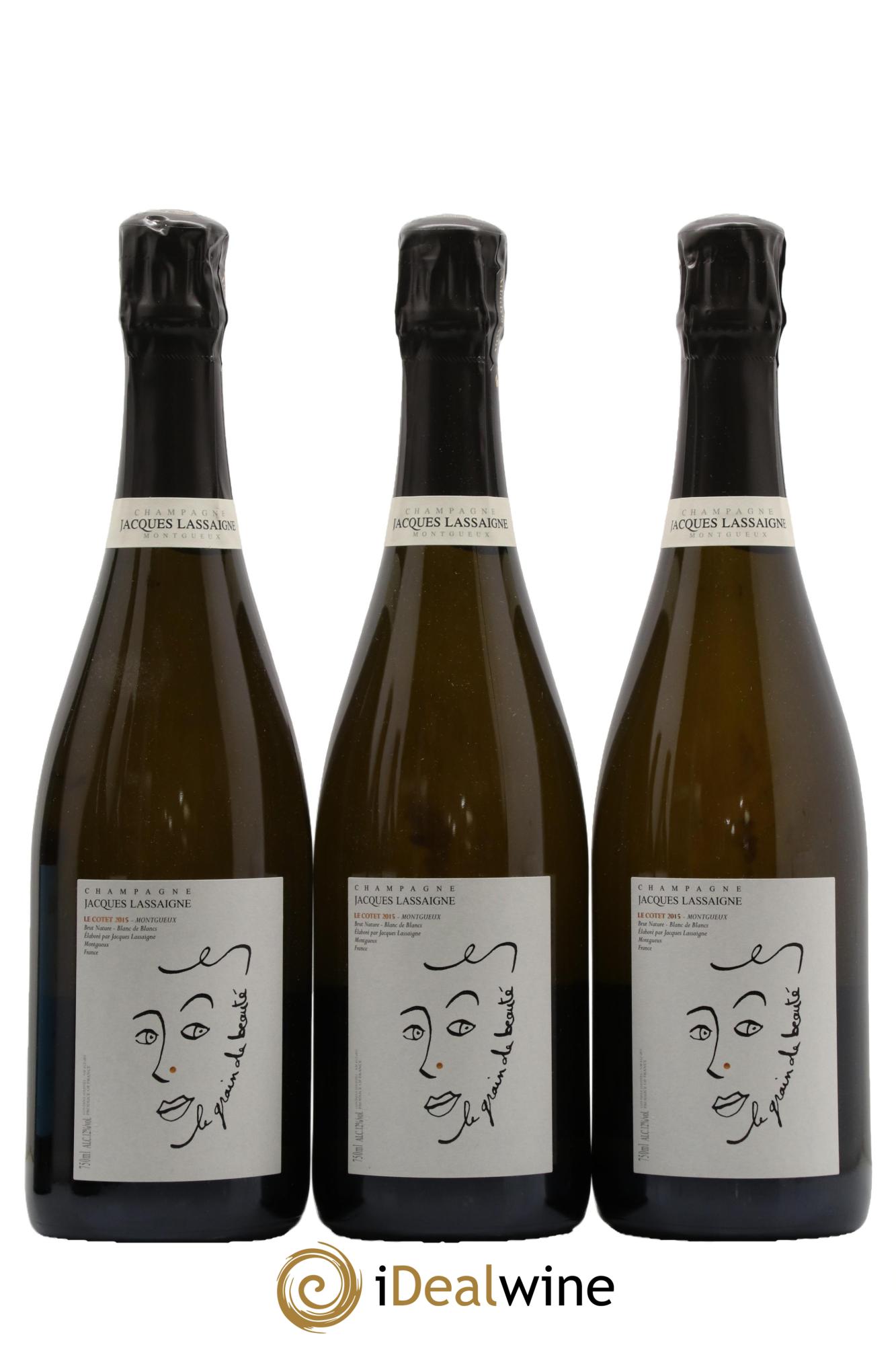 Grain de Beauté Grande Cote Blanc de Blancs Brut  Jacques Lassaigne 2015 - Lot de 3 bouteilles - 0