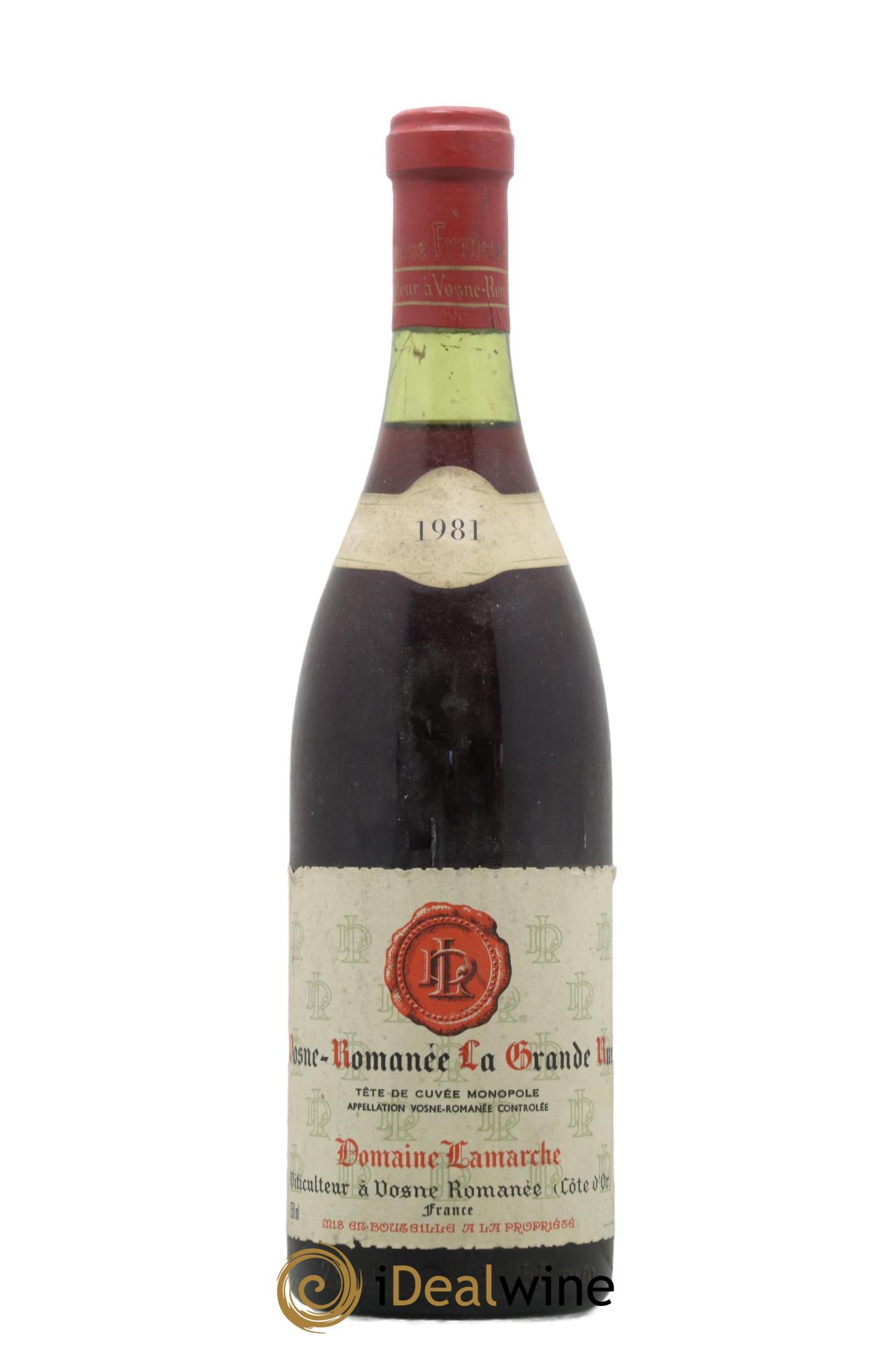 Vosne-Romanée La Grande Rue Tête de Cuvée Domaine Lamarche 1981 - Lot de 1 bouteille - 0