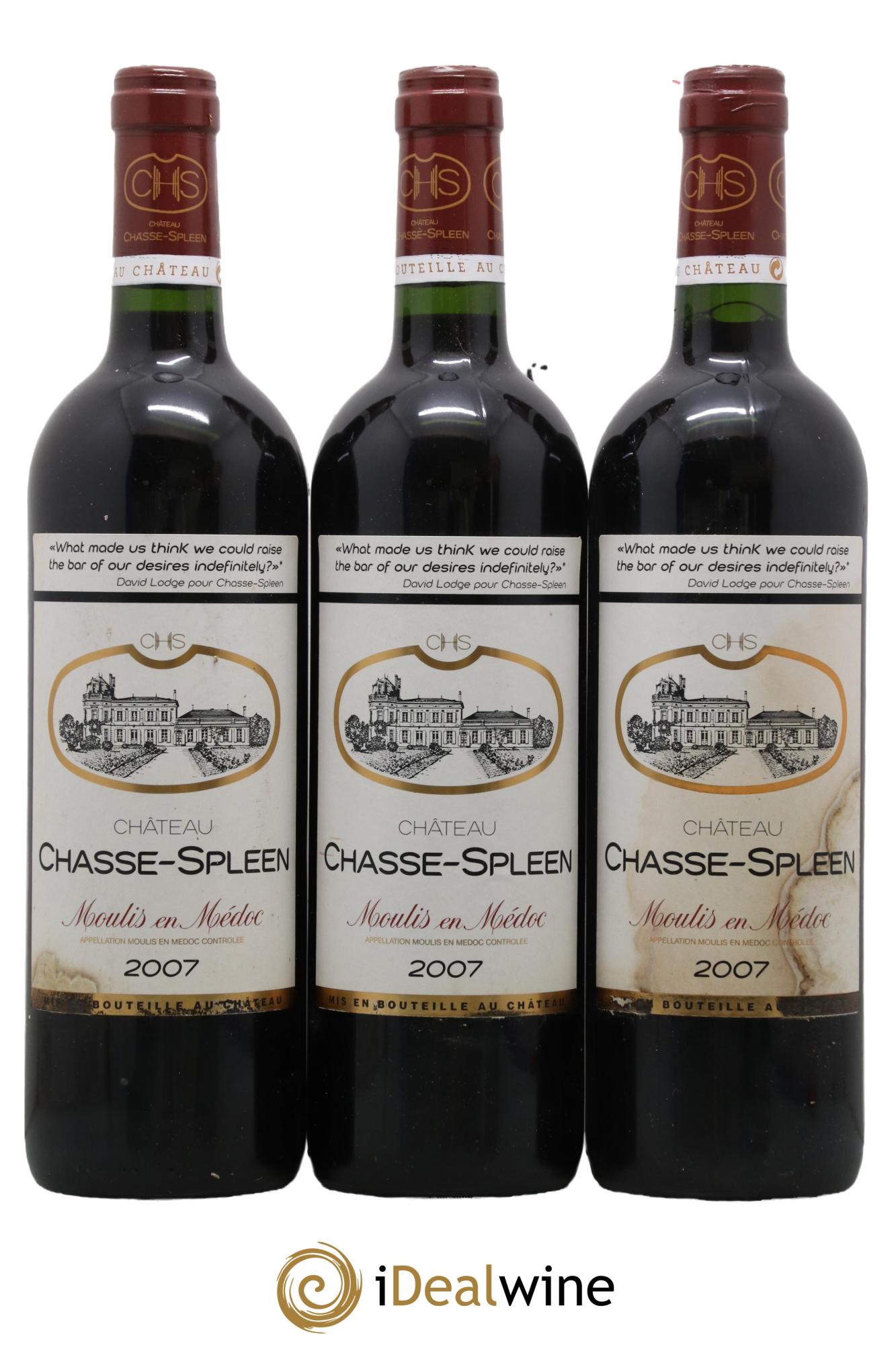 Château Chasse Spleen 2007 - Lotto di 3 bottiglie - 0