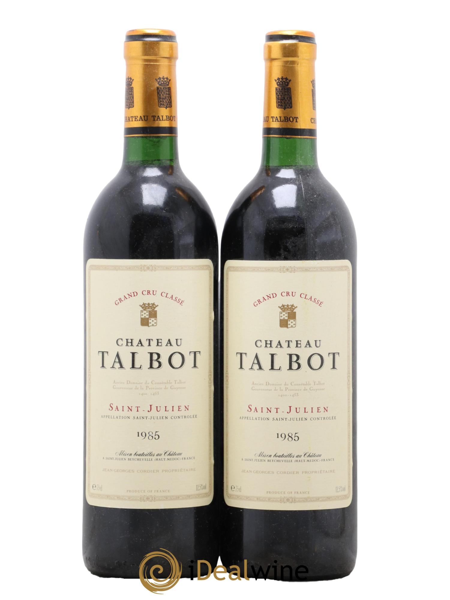 Château Talbot 4ème Grand Cru Classé 1985 - Posten von 2 Flaschen - 0