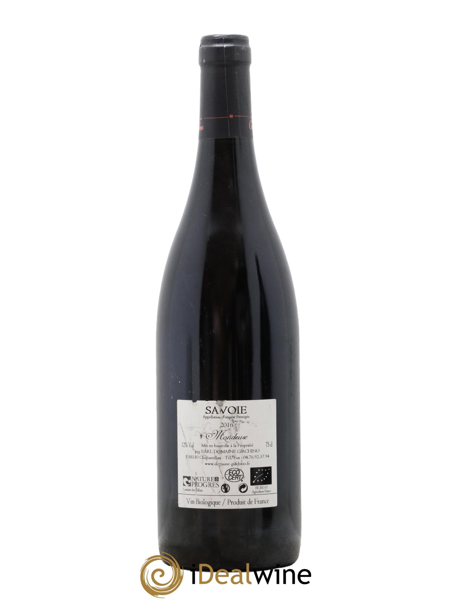 Vin de Savoie Mondeuse Giachino 2016 - Lot de 1 bouteille - 1