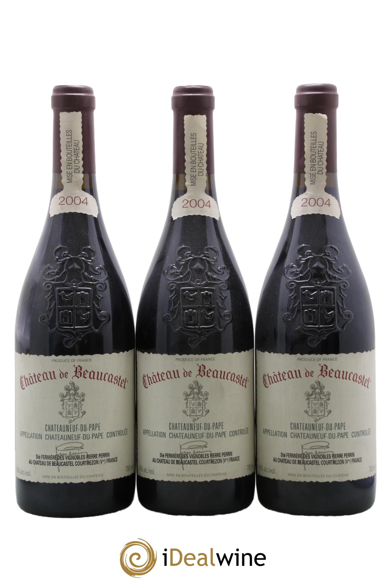 Châteauneuf-du-Pape Château de Beaucastel Famille Perrin 2004 - Lotto di 3 bottiglie - 0