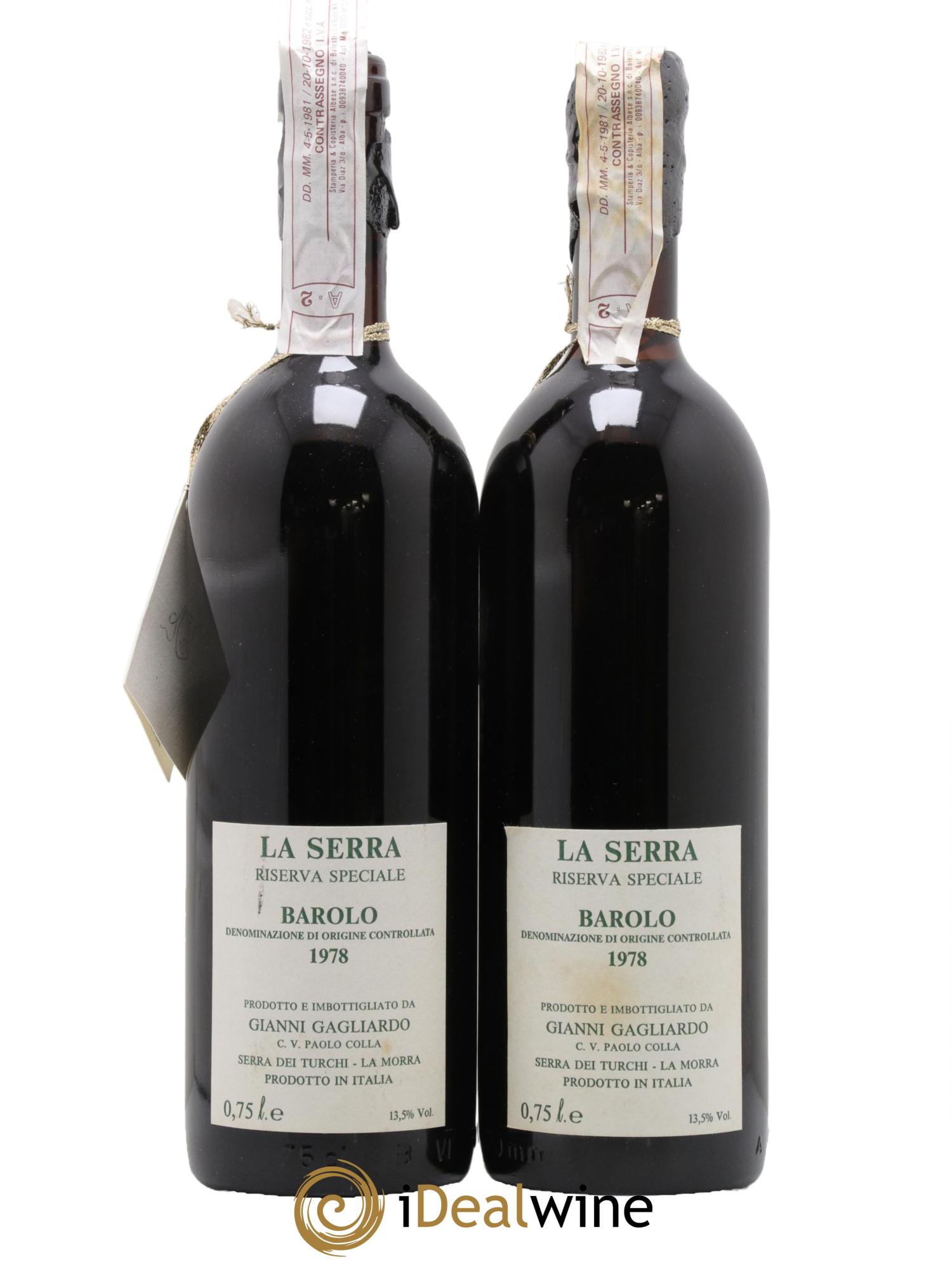 Barolo DOCG Riserva Speciale La Serra Gagliardo Gianni 1978 - Lotto di 2 bottiglie - 1