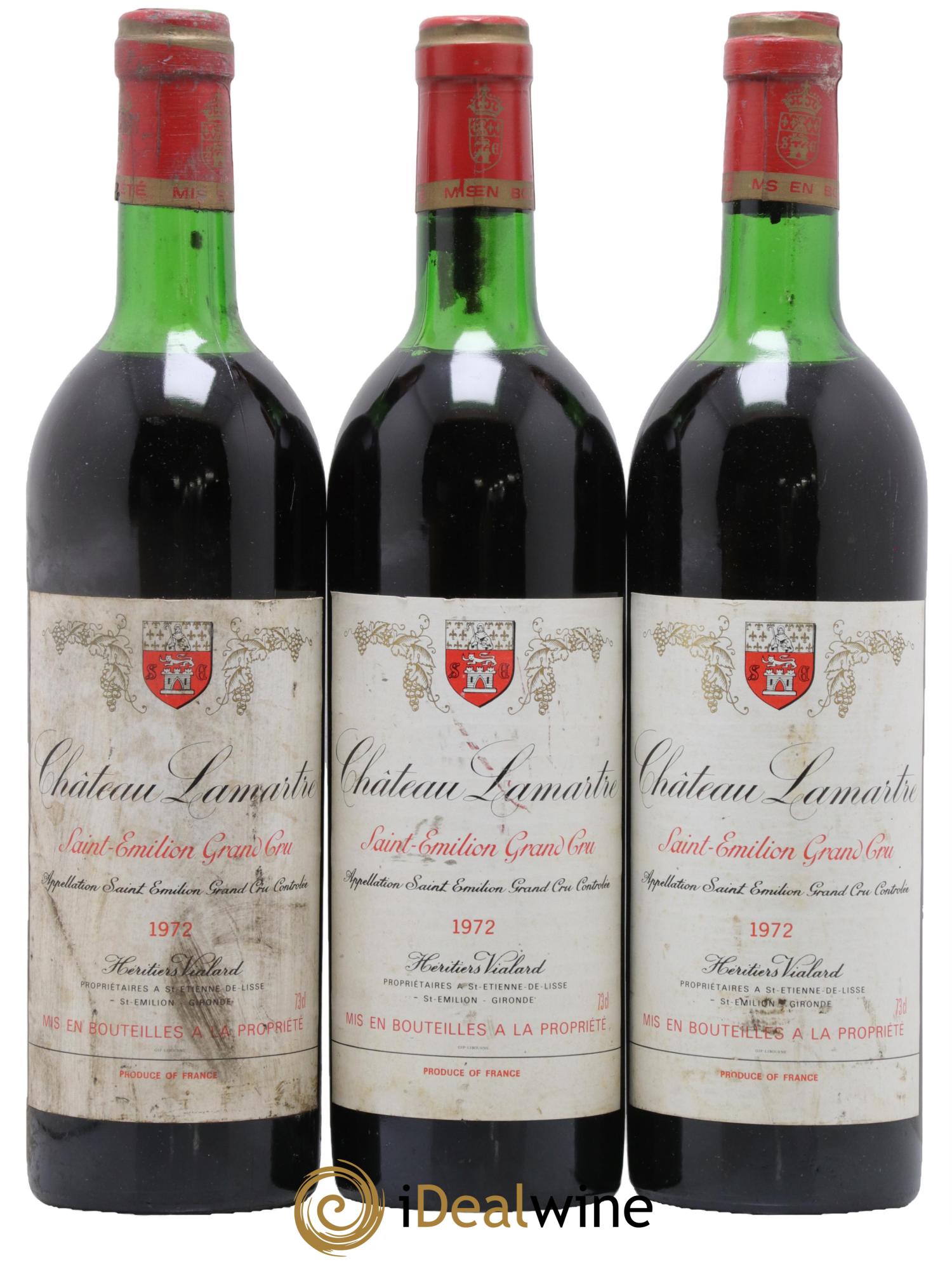 Château Lamartre 1972 - Lot de 3 bouteilles - 0