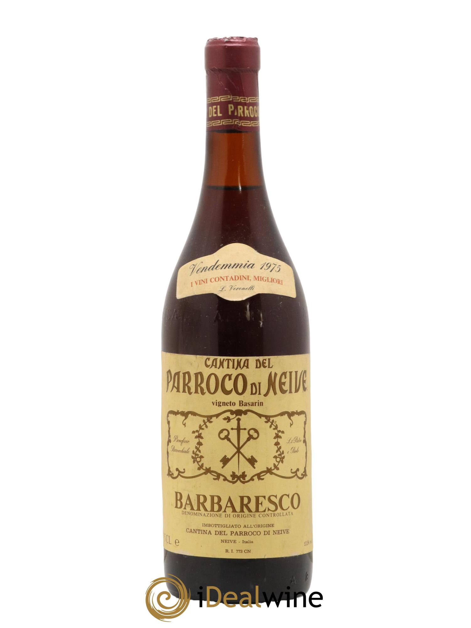 Barbaresco DOCG Vigneto Basarin Cantina del Parroco di Neive 1975 - Lot de 1 bouteille - 0