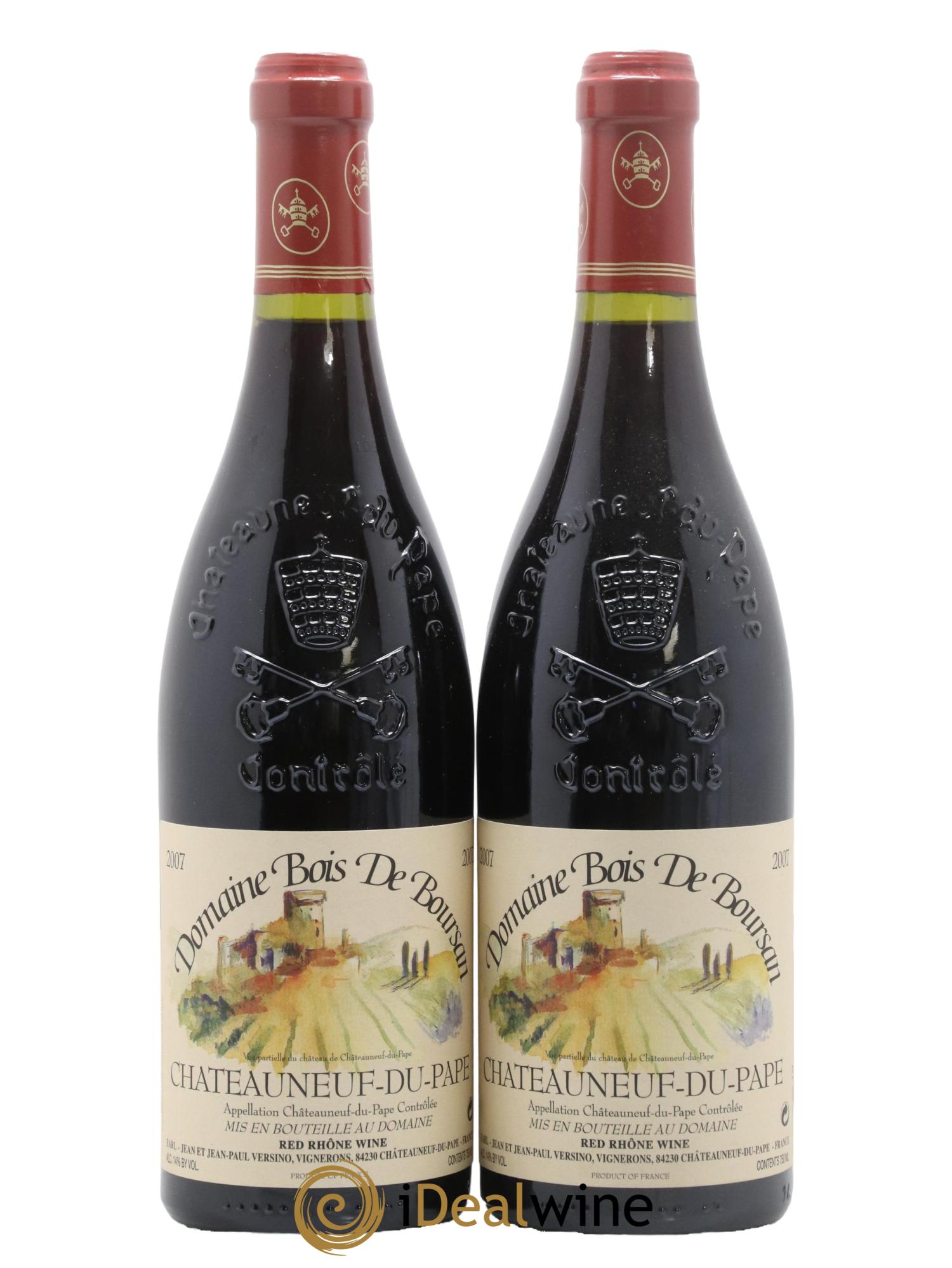 Châteauneuf-du-Pape Domaine Bois de Boursan (Domaine) Jean et Jean-Paul Versino 2007 - Lot of 2 bottles - 0