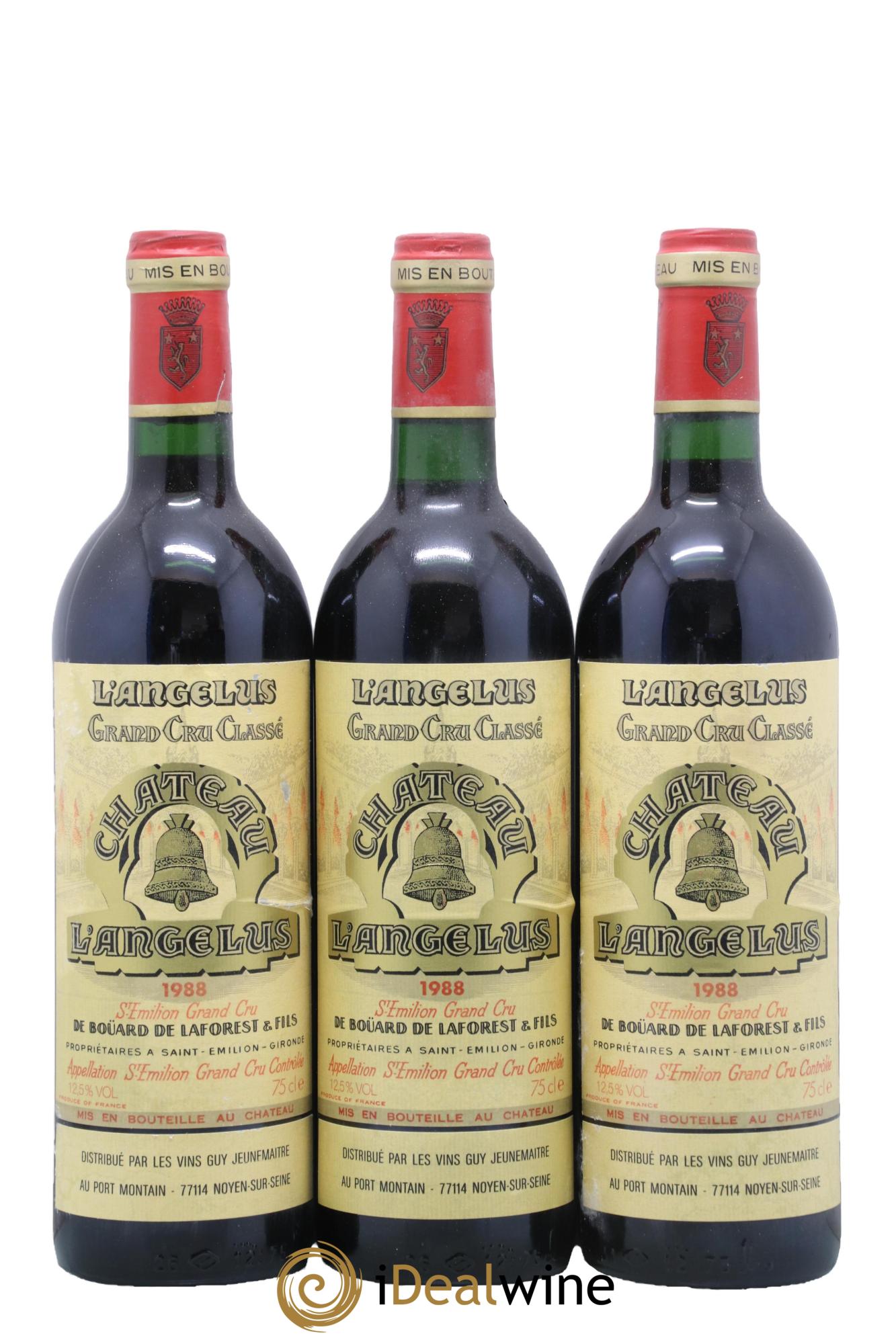 Château Angélus 1er Grand Cru Classé A 1988 - Lotto di 3 bottiglie - 0