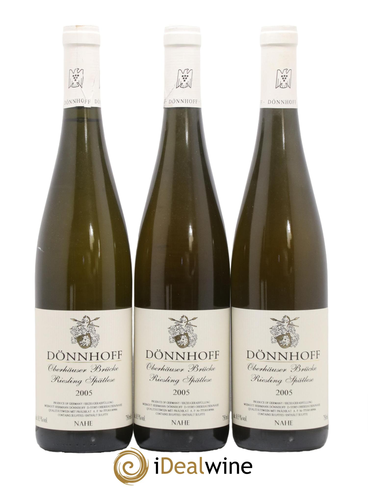 Allemagne Nahe Riesling Dönnhoff Oberhäuser Brücke Spätlese 2005 - Lot de 3 bouteilles - 0