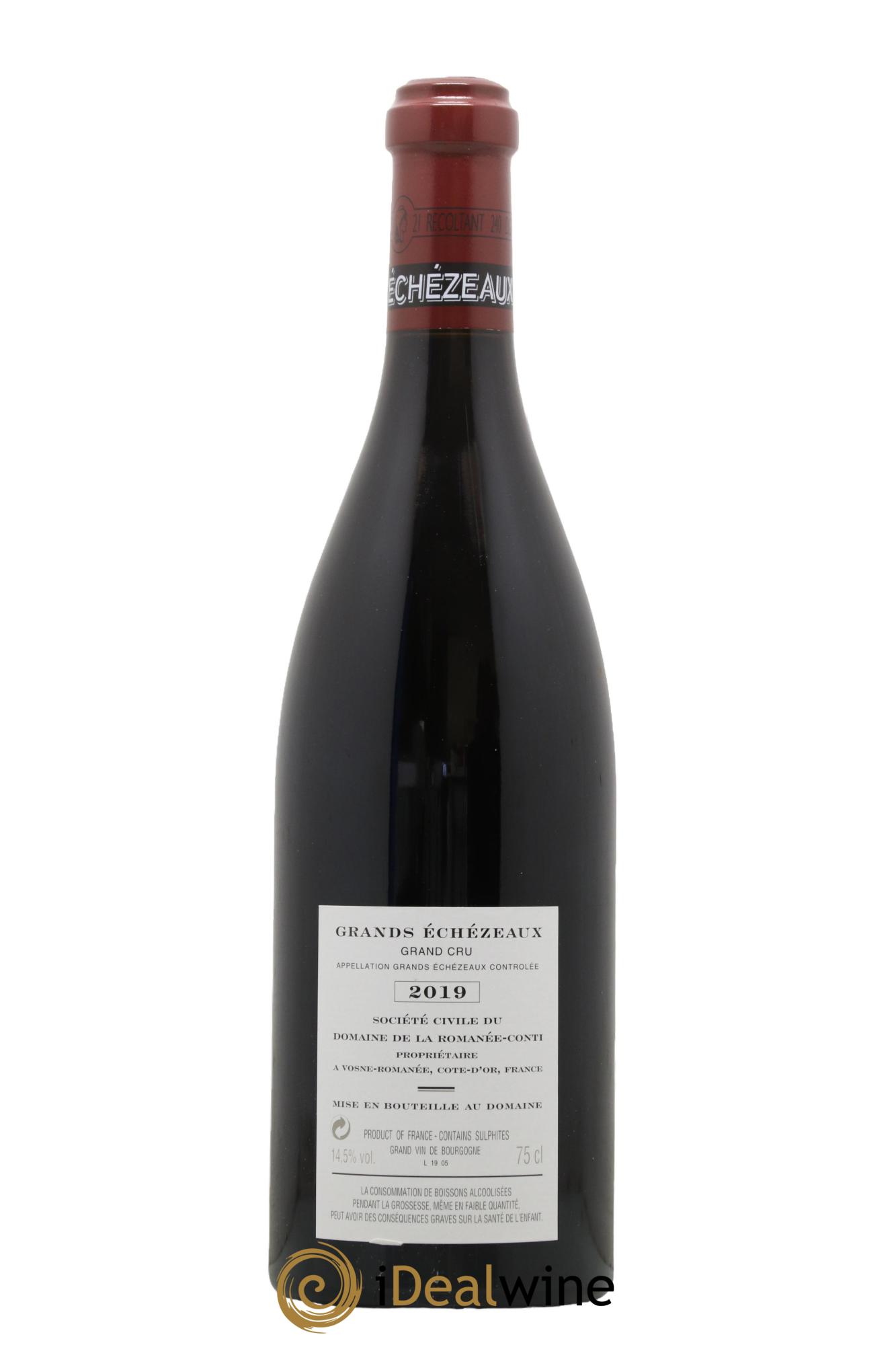 Grands-Echezeaux Grand Cru Domaine de la Romanée-Conti 2019 - Lot de 1 bouteille - 1